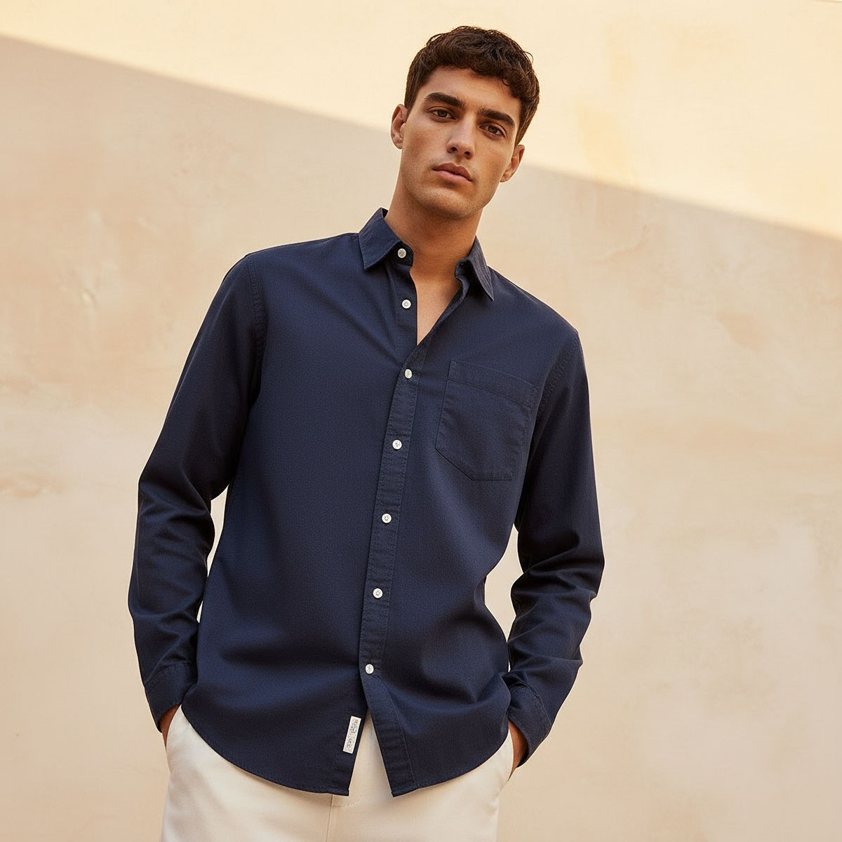 Lee Cooper Regular Fit Collared Long Sleeves Shirt-men-clothing-shirts-image-1