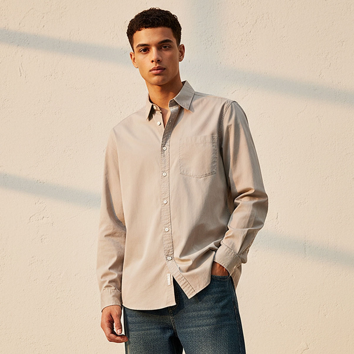 Lee Cooper Regular Fit Collared Long Sleeves Shirt-men-clothing-shirts-image-1