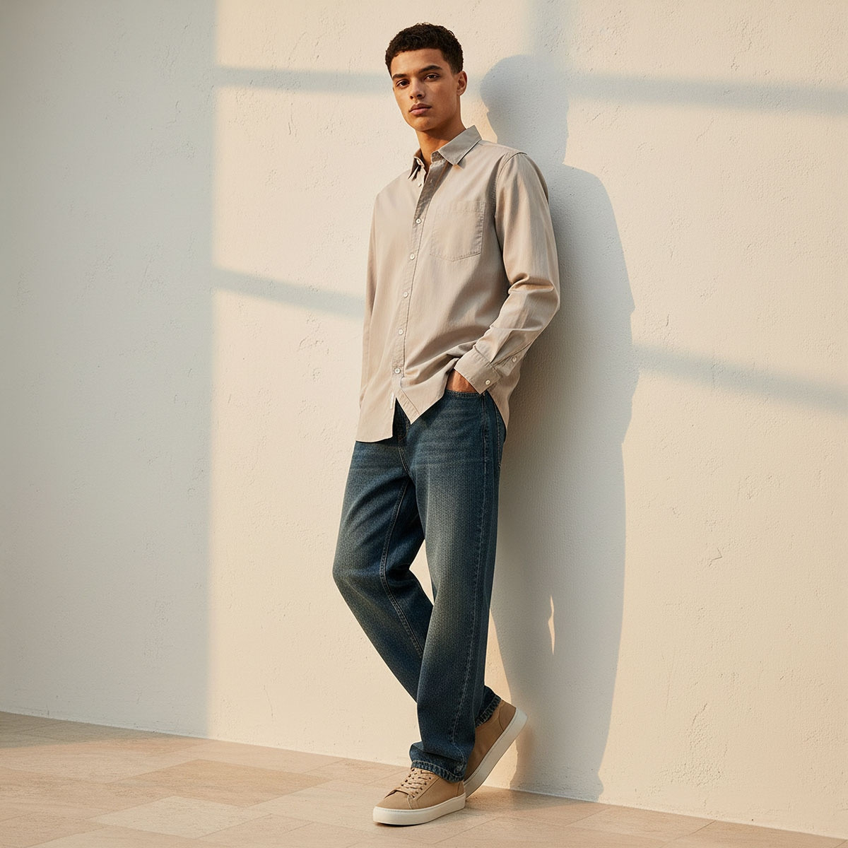 Lee Cooper Regular Fit Collared Long Sleeves Shirt-men-clothing-shirts-image-3