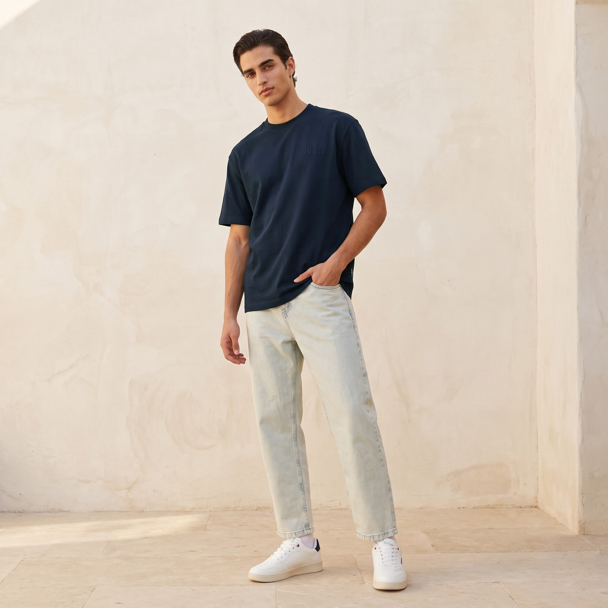 Lee Cooper Regular Fit Crew Neck Short Sleeves Embroidered T-shirt-men-clothing-tshirtsandpolos-tshirts-image-2