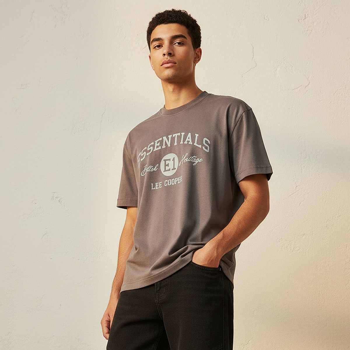 Lee Cooper Regular Fit Crew Neck Short Sleeves Logo Print T-shirt-men-clothing-tshirtsandpolos-tshirts-image-1
