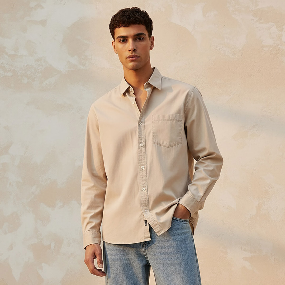 Lee Cooper Men Regular Fit Collared Long Sleeve Shirt-men-clothing-shirts-image-1