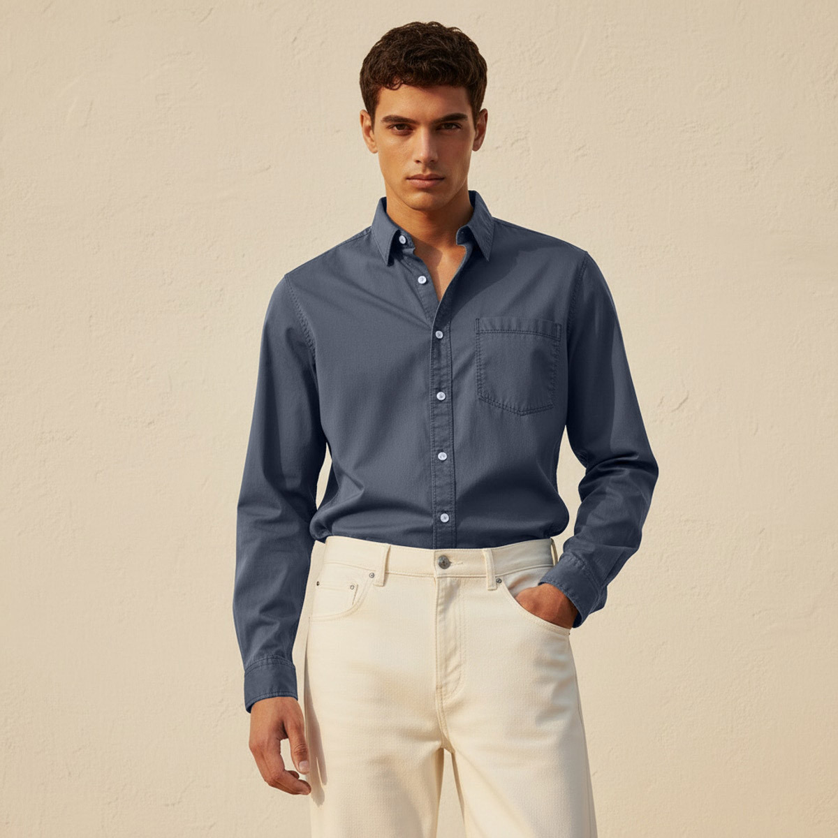 Lee Cooper Men Regular Fit Collared Long Sleeve Shirt-men-clothing-shirts-image-5