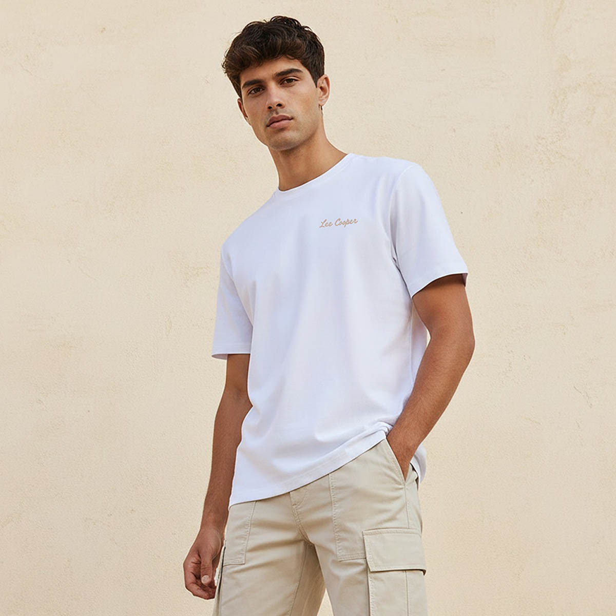 Lee Cooper Men Regular Fit Crew Neck Short Sleeve Logo Print T-shirt-men-clothing-tshirtsandpolos-tshirts-image-1