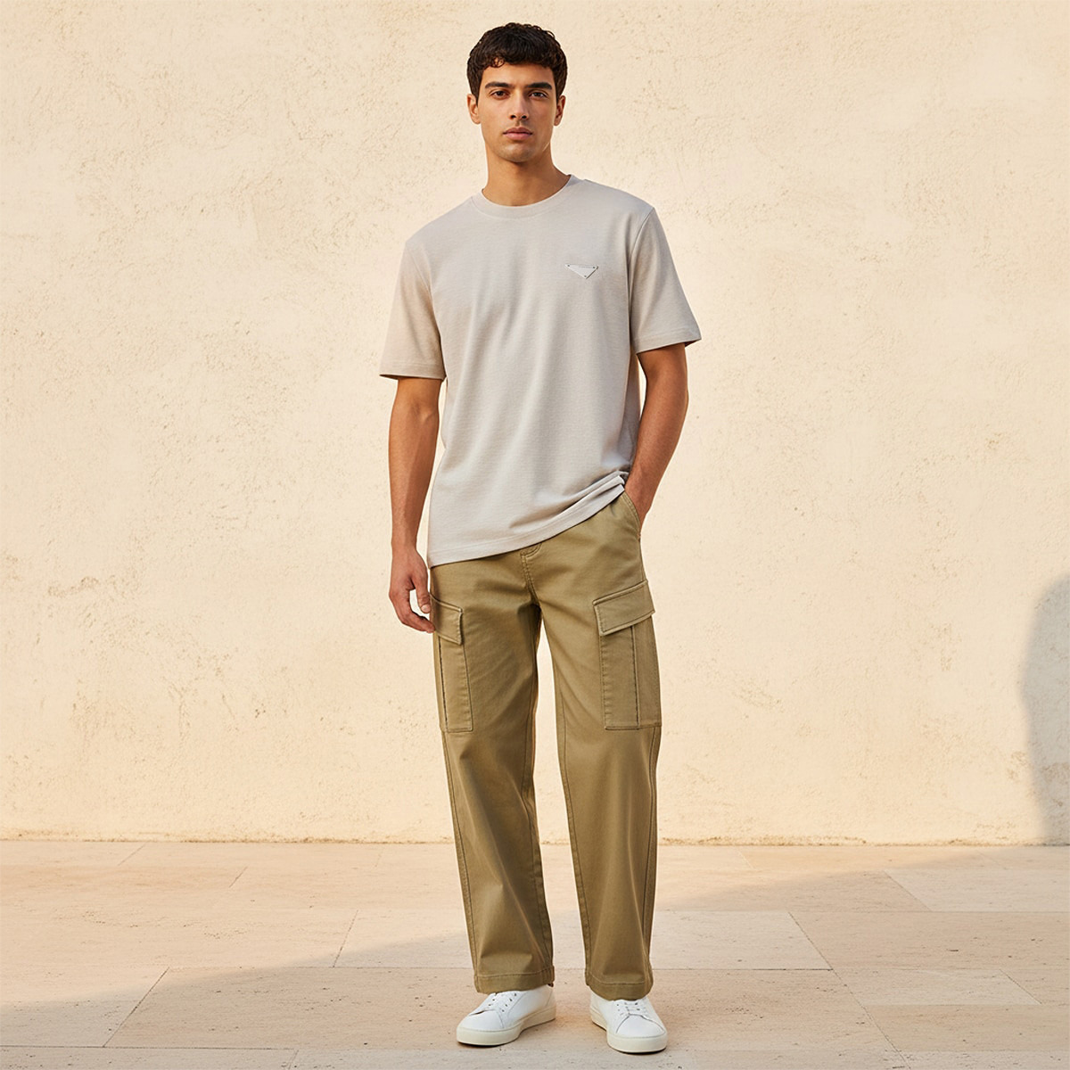 تيشيرت بياقة ضيقة وأكمام قصيرة من  لي كوبر-men-clothing-tshirtsandpolos-tshirts-image-3