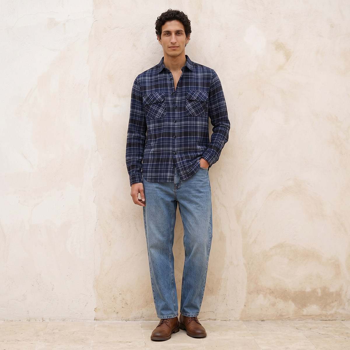 Lee Cooper Regular Fit Collared Checked Long Sleeves Shirt-men-clothing-shirts-image-5