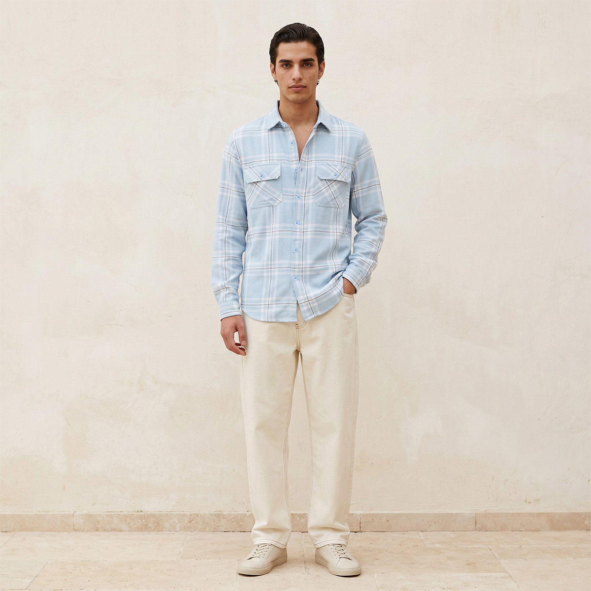 Lee Cooper Regular Fit Collared Checked Long Sleeves Shirt-men-clothing-shirts-image-3