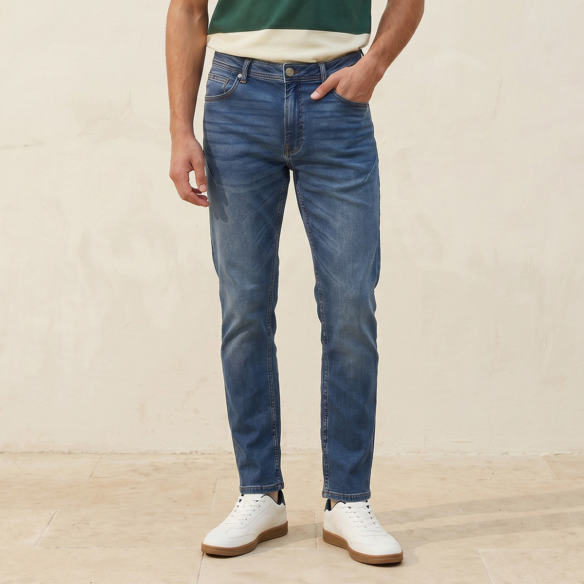 بنطلون جينز بقصة سليم من لي كوبر-men-clothing-jeans-image-1