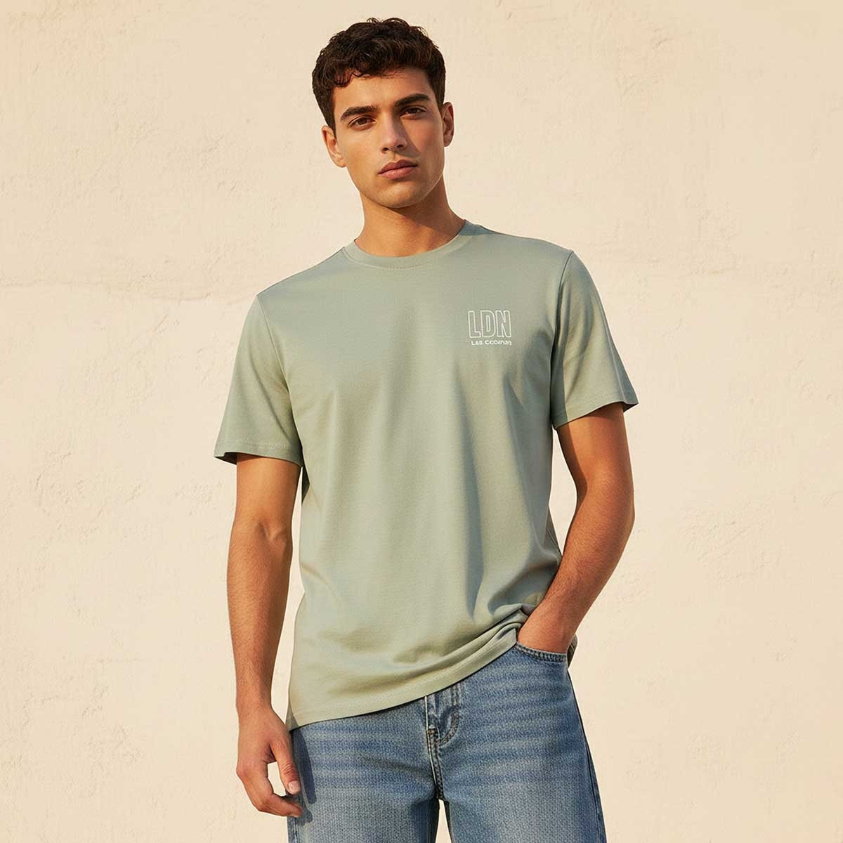 Lee Cooper Regular Fit Crew Neck Short Sleeves Logo Print T-shirt-men-clothing-tshirtsandpolos-tshirts-image-1