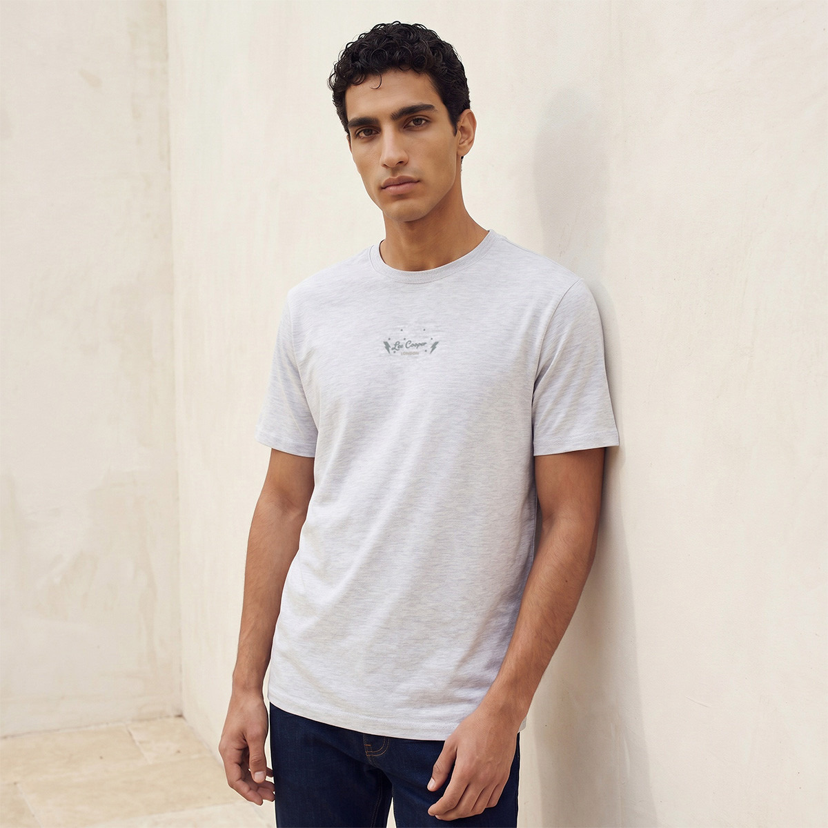Lee Cooper Regular Fit Crew Neck Short Sleeves Logo Print T-shirt-men-clothing-tshirtsandpolos-tshirts-image-1