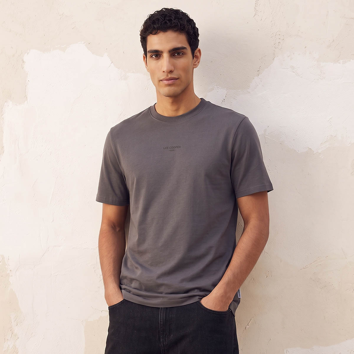 Lee Cooper Regular Fit Crew Neck Short Sleeves Logo Print T-shirt-men-clothing-tshirtsandpolos-tshirts-image-1