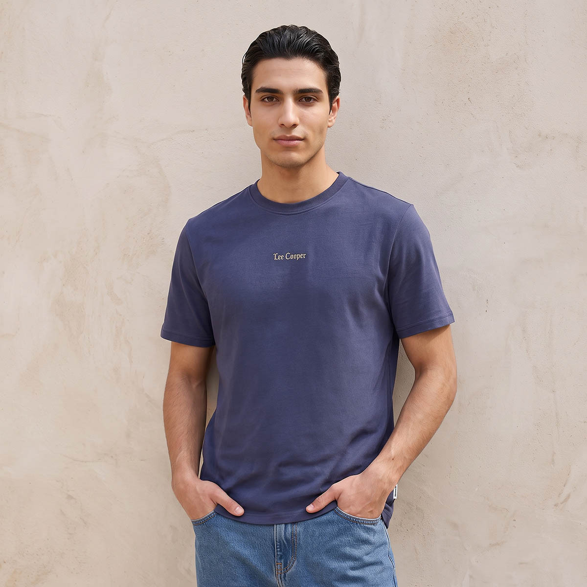 Lee Cooper Regular Fit Crew Neck Short Sleeves Logo Print T-shirt-men-clothing-tshirtsandpolos-tshirts-image-1