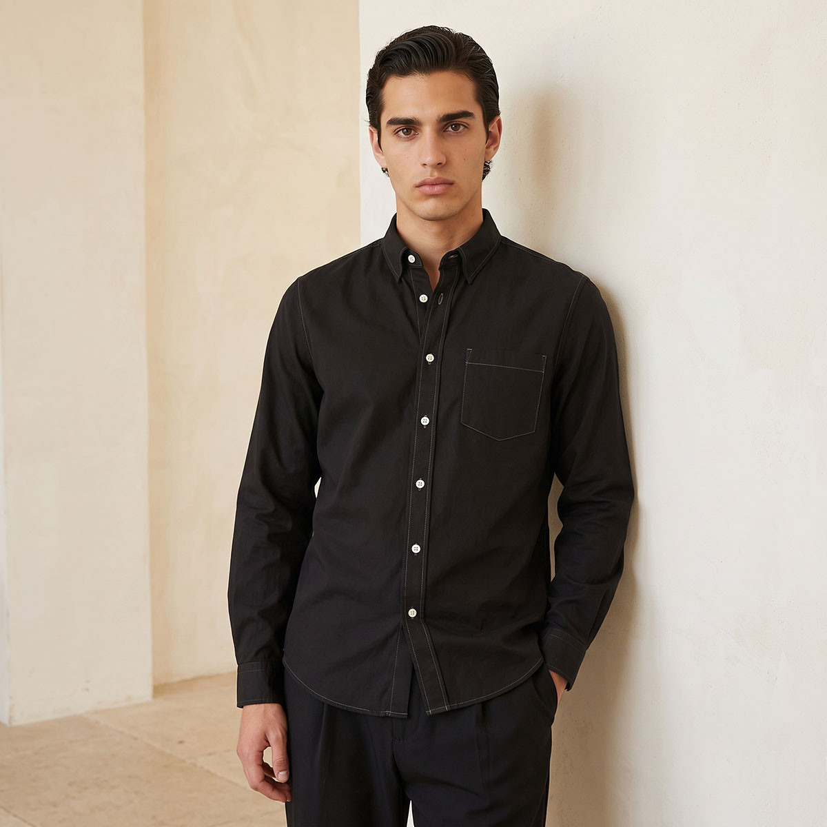 قميص بأكمام طويلة من لي كوبر-men-clothing-shirts-image-1