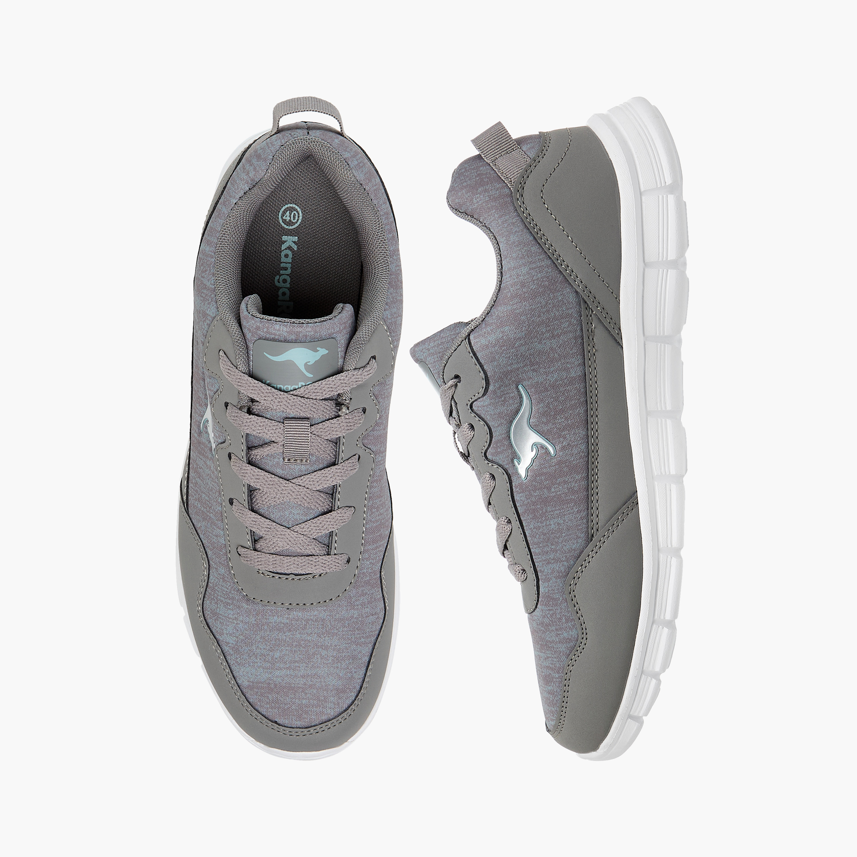 KangaROOS Women's Panelled Sports Shoes with Lace-Up Closure-women-shoes-sports-image-1