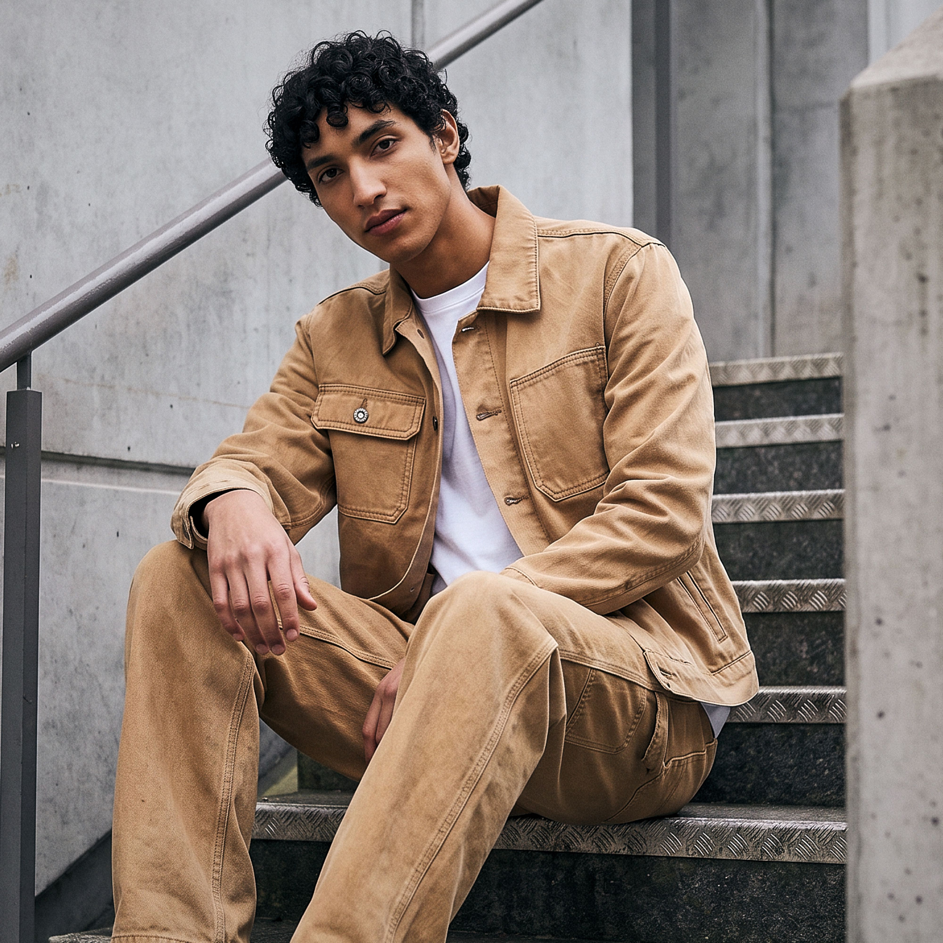 جاكيت قطن بجيوب طي من لي كوبر-men-clothing-jacketsandblazers-jackets-image-1
