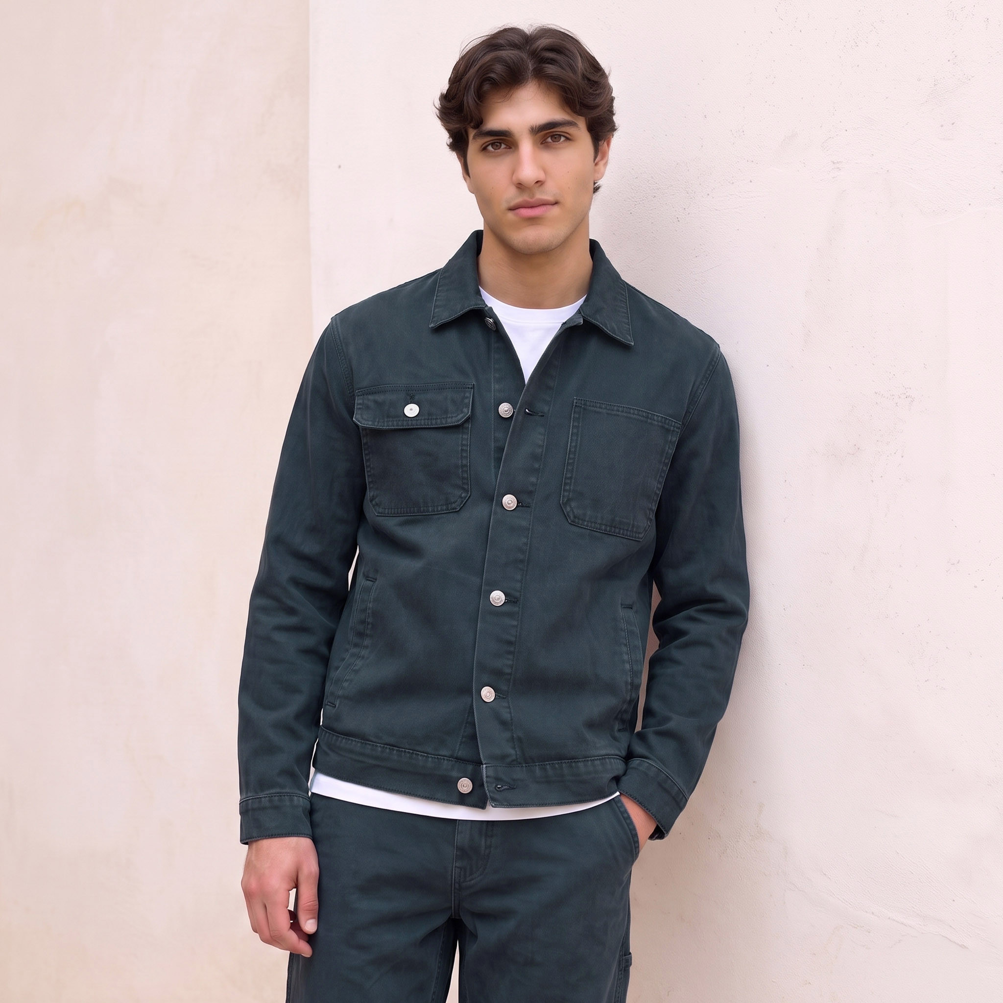 جاكيت قطن بجيوب طي من لي كوبر-men-clothing-jacketsandblazers-jackets-image-2