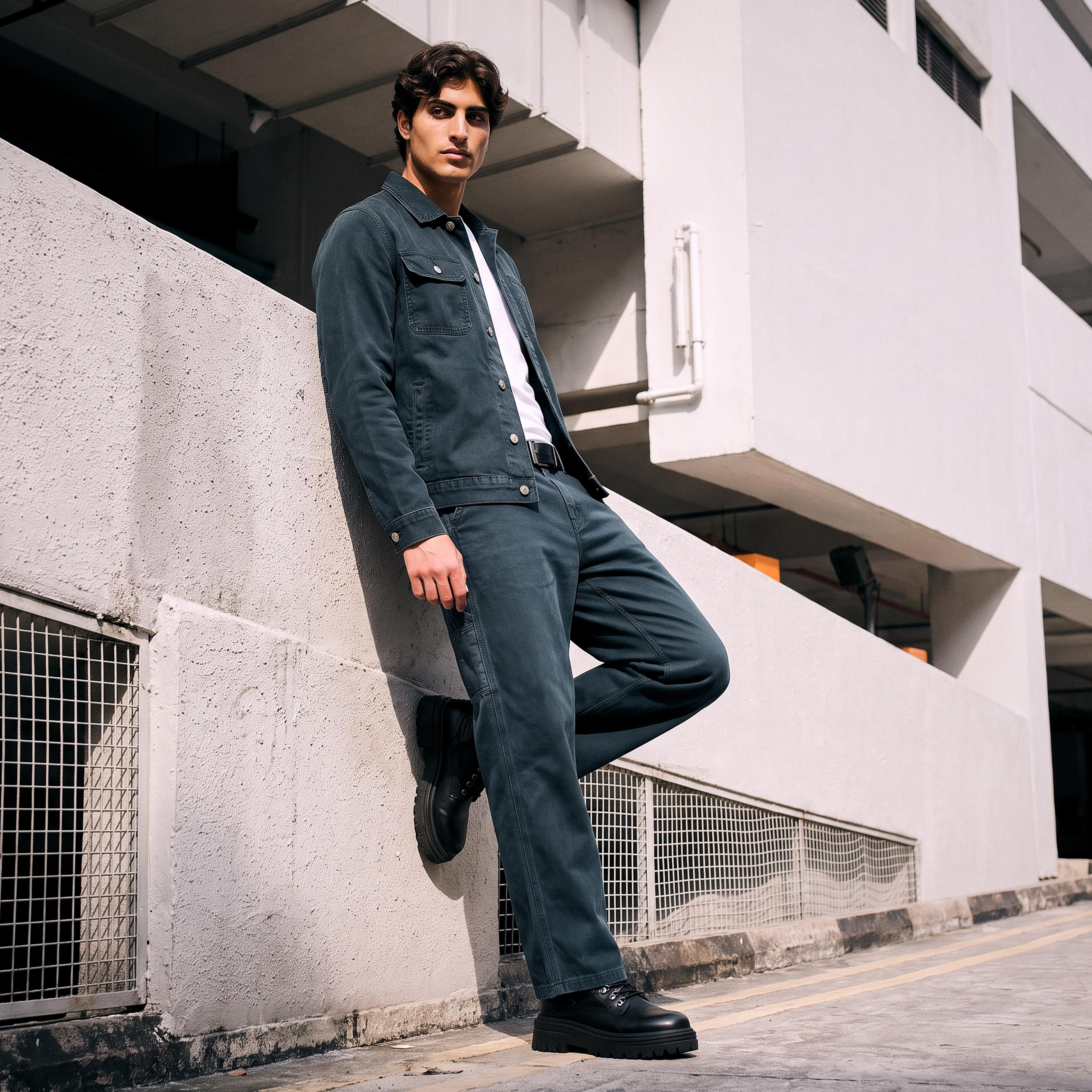 جاكيت قطن بجيوب طي من لي كوبر-men-clothing-jacketsandblazers-jackets-image-1