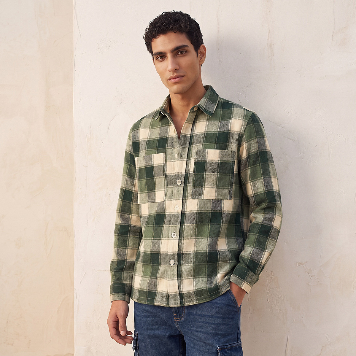 Lee Cooper Regular Fit Cotton Checked Shirt-men-clothing-shirts-image-1