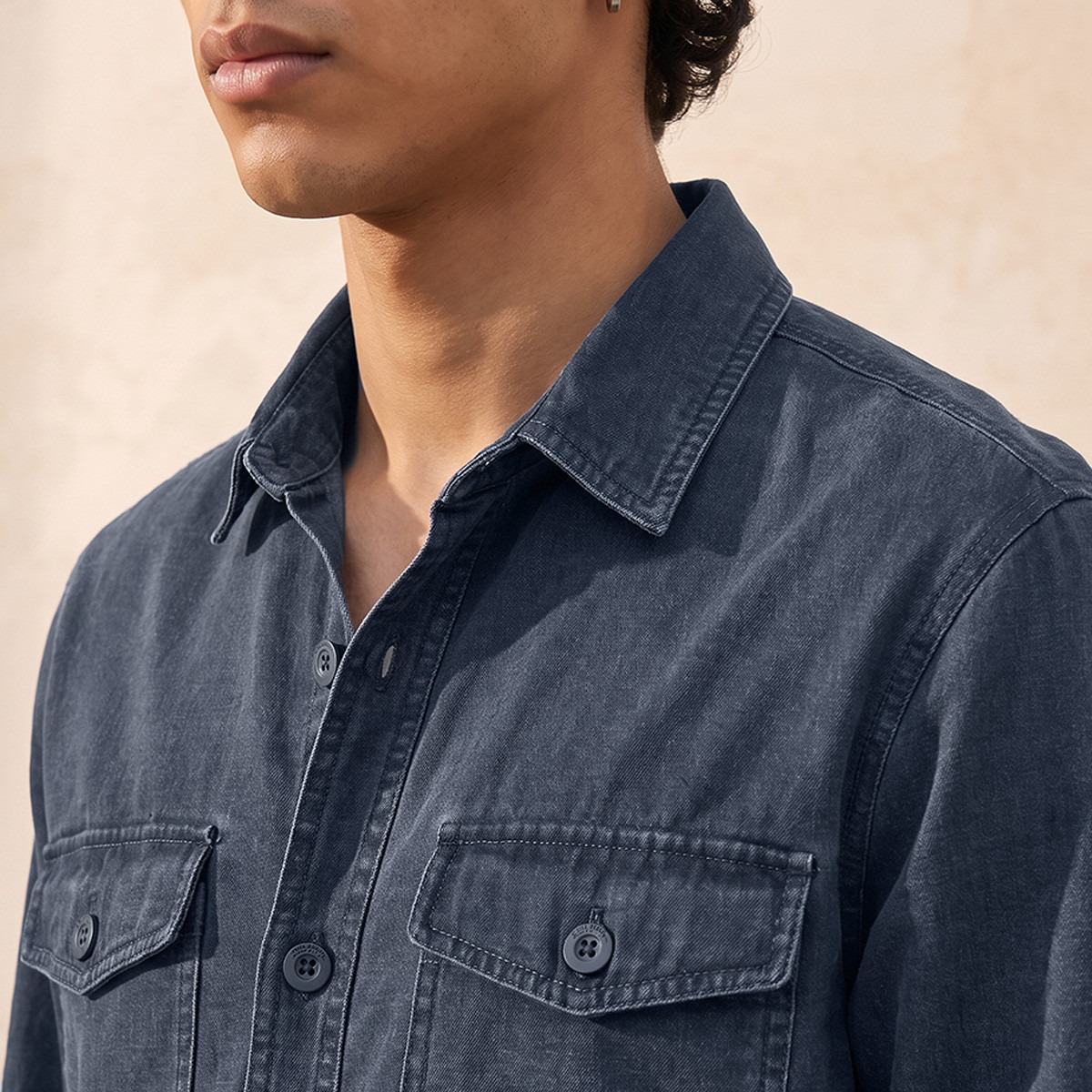 جاكيت قطن بياقة من لي كوبر-men-clothing-jacketsandblazers-jackets-image-7