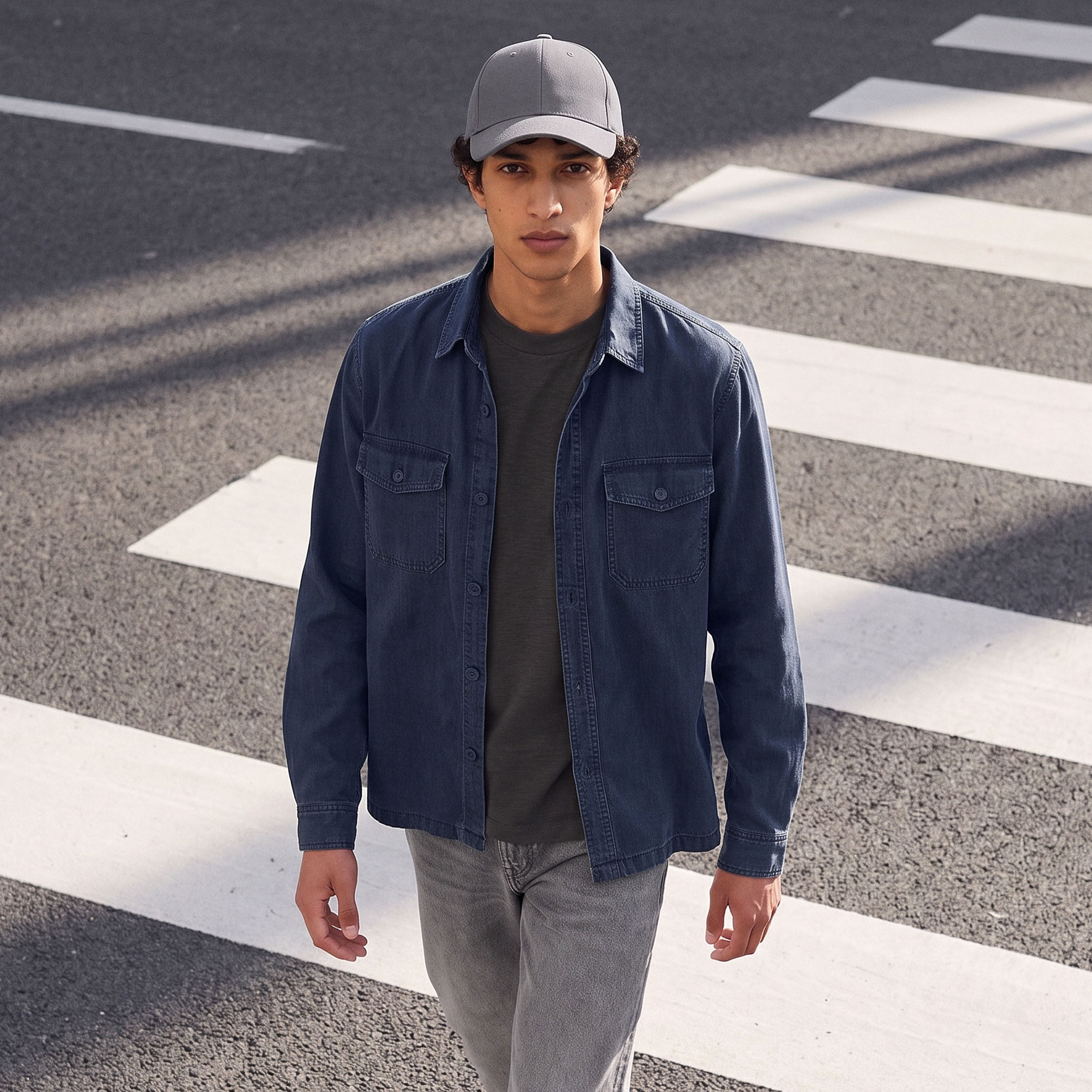 جاكيت قطن بياقة من لي كوبر-men-clothing-jacketsandblazers-jackets-image-1