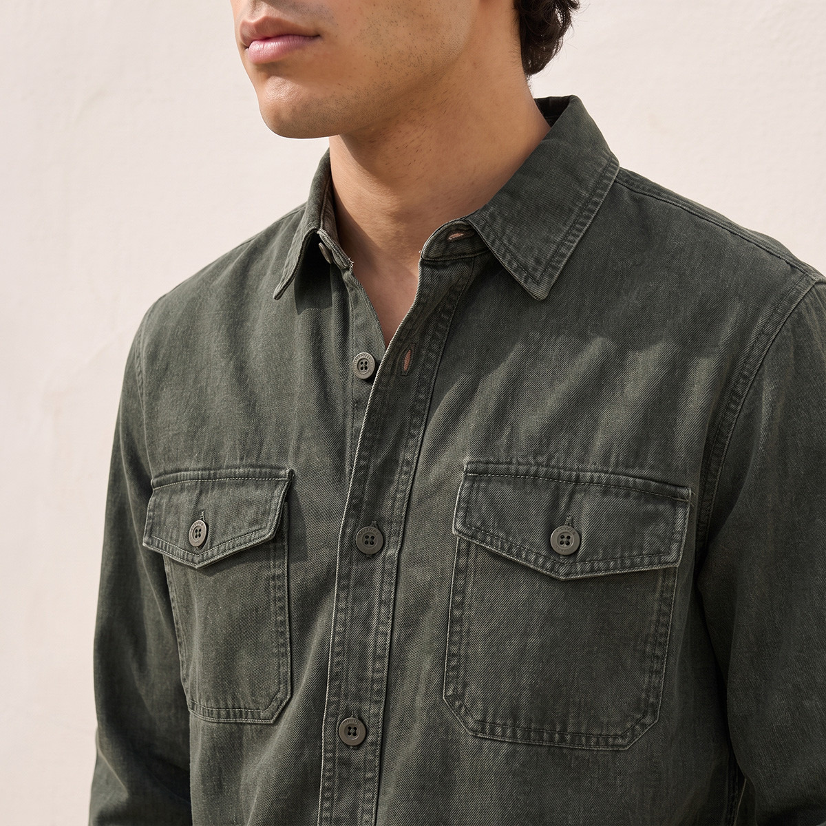 جاكيت قطن بياقة من لي كوبر-men-clothing-jacketsandblazers-jackets-image-5
