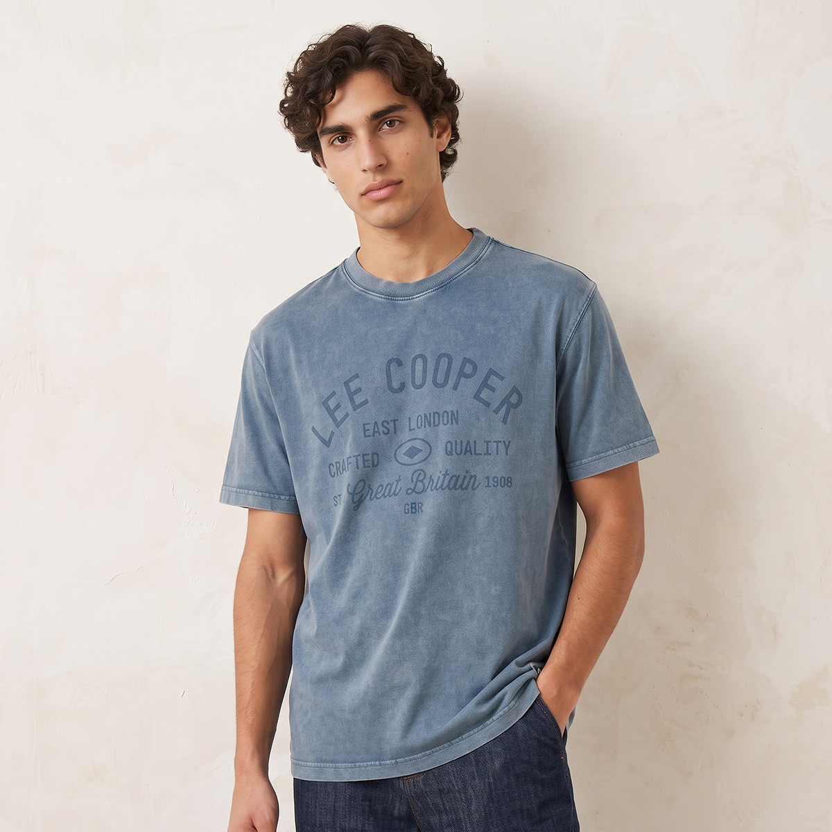 Lee Cooper Crew Neck Short Sleeves Logo Print T-shirt-men-clothing-tshirtsandpolos-tshirts-image-2