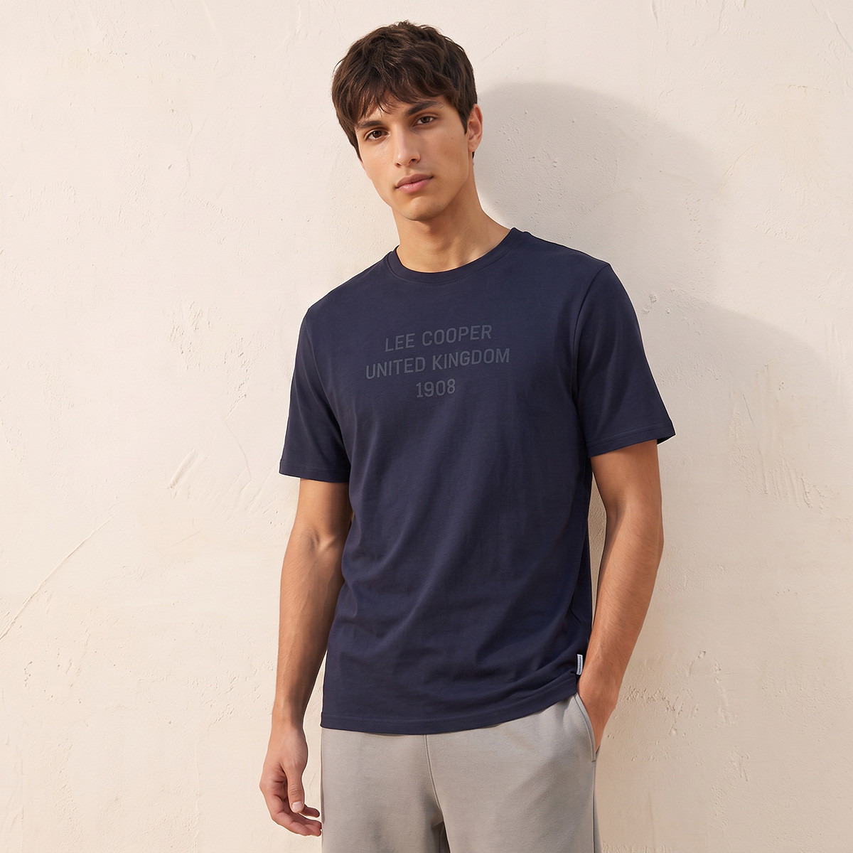Lee Cooper Crew Neck Logo T-shirt-men-clothing-tshirtsandpolos-tshirts-image-1