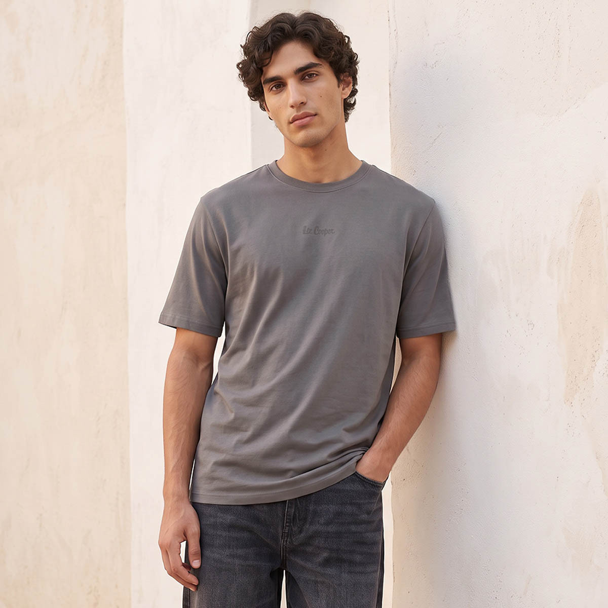Lee Cooper Crew Neck Logo T-shirt-men-clothing-tshirtsandpolos-tshirts-image-1