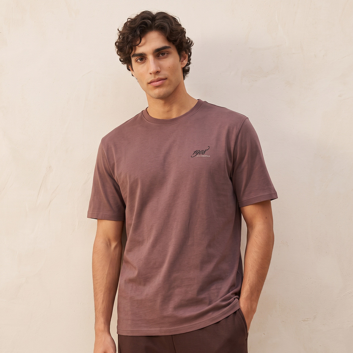 Lee Cooper Crew Neck Short Sleeves Logo Print T-shirt-men-clothing-tshirtsandpolos-tshirts-image-1