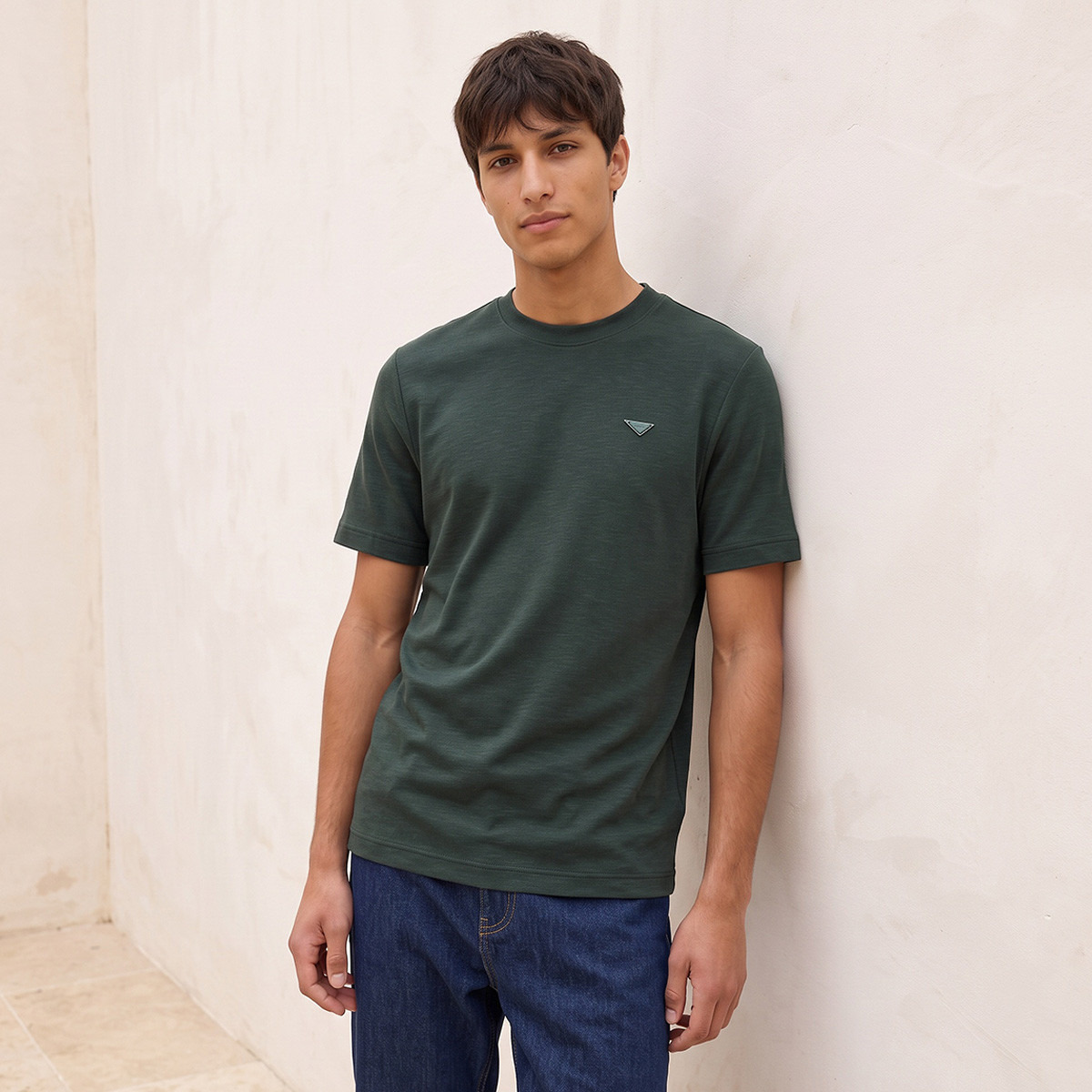 Lee Cooper Regular Fit Crew Neck Textured T-shirt-men-clothing-tshirtsandpolos-tshirts-image-1