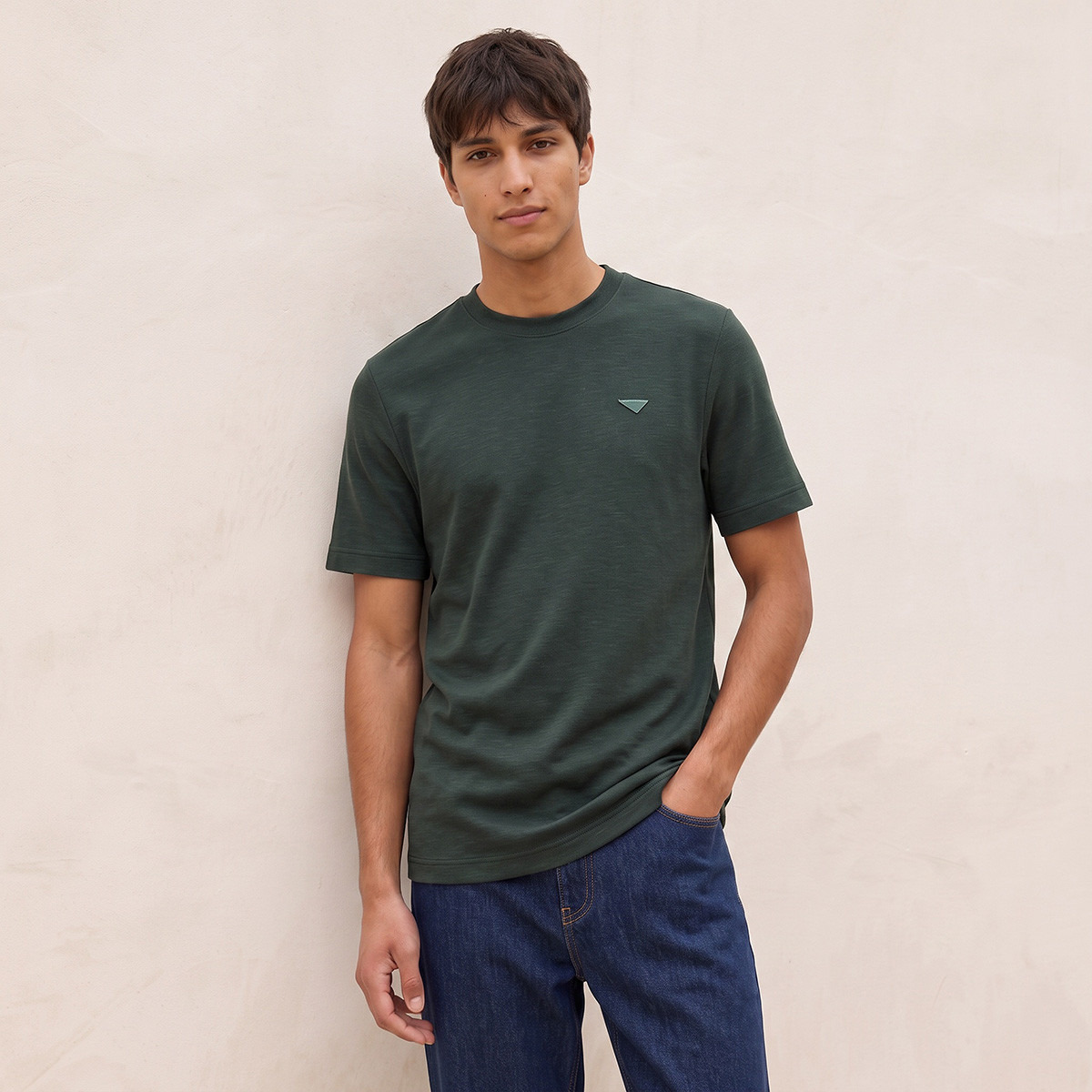 Lee Cooper Regular Fit Crew Neck Textured T-shirt-men-clothing-tshirtsandpolos-tshirts-image-4