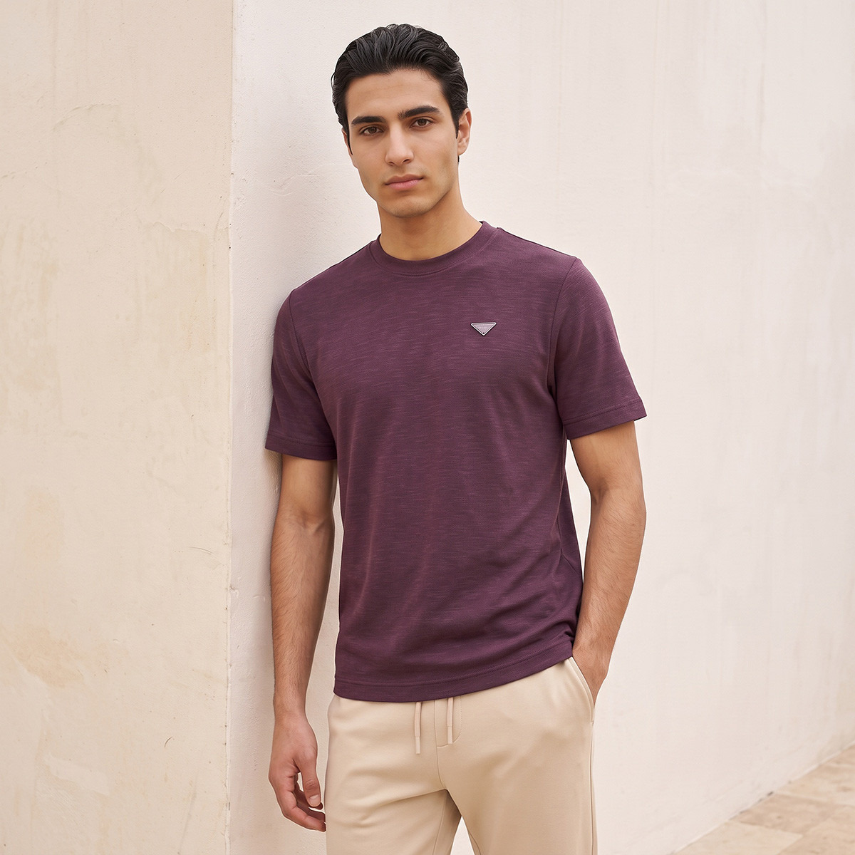 Lee Cooper Regular Fit Crew Neck Textured T-shirt-men-clothing-tshirtsandpolos-tshirts-image-1