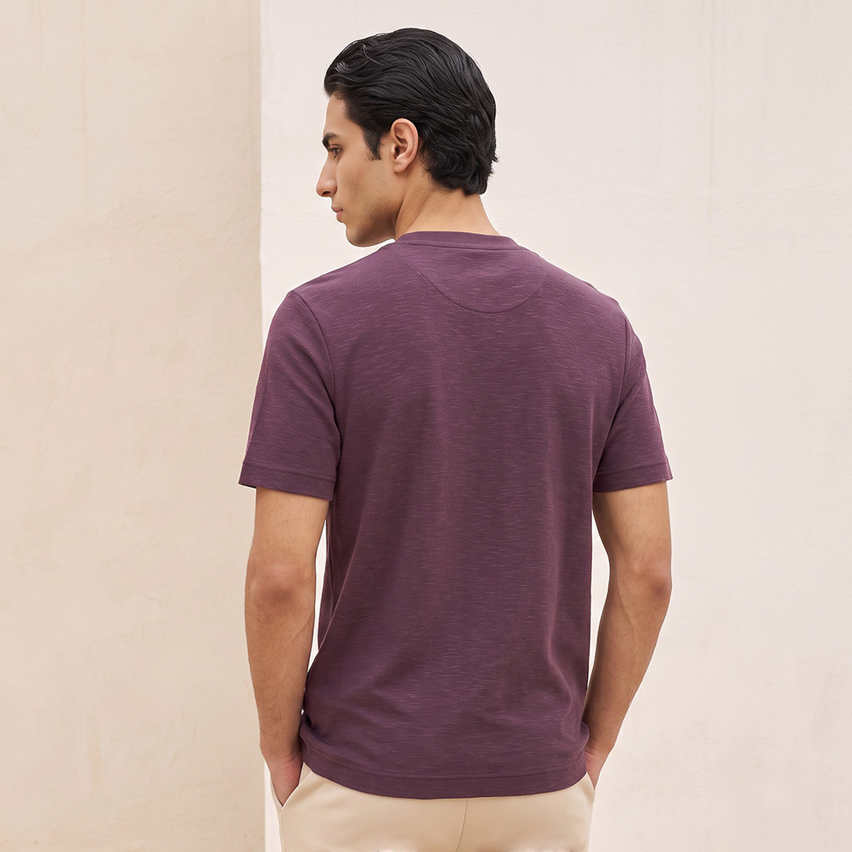 Lee Cooper Regular Fit Crew Neck Textured T-shirt-men-clothing-tshirtsandpolos-tshirts-image-3