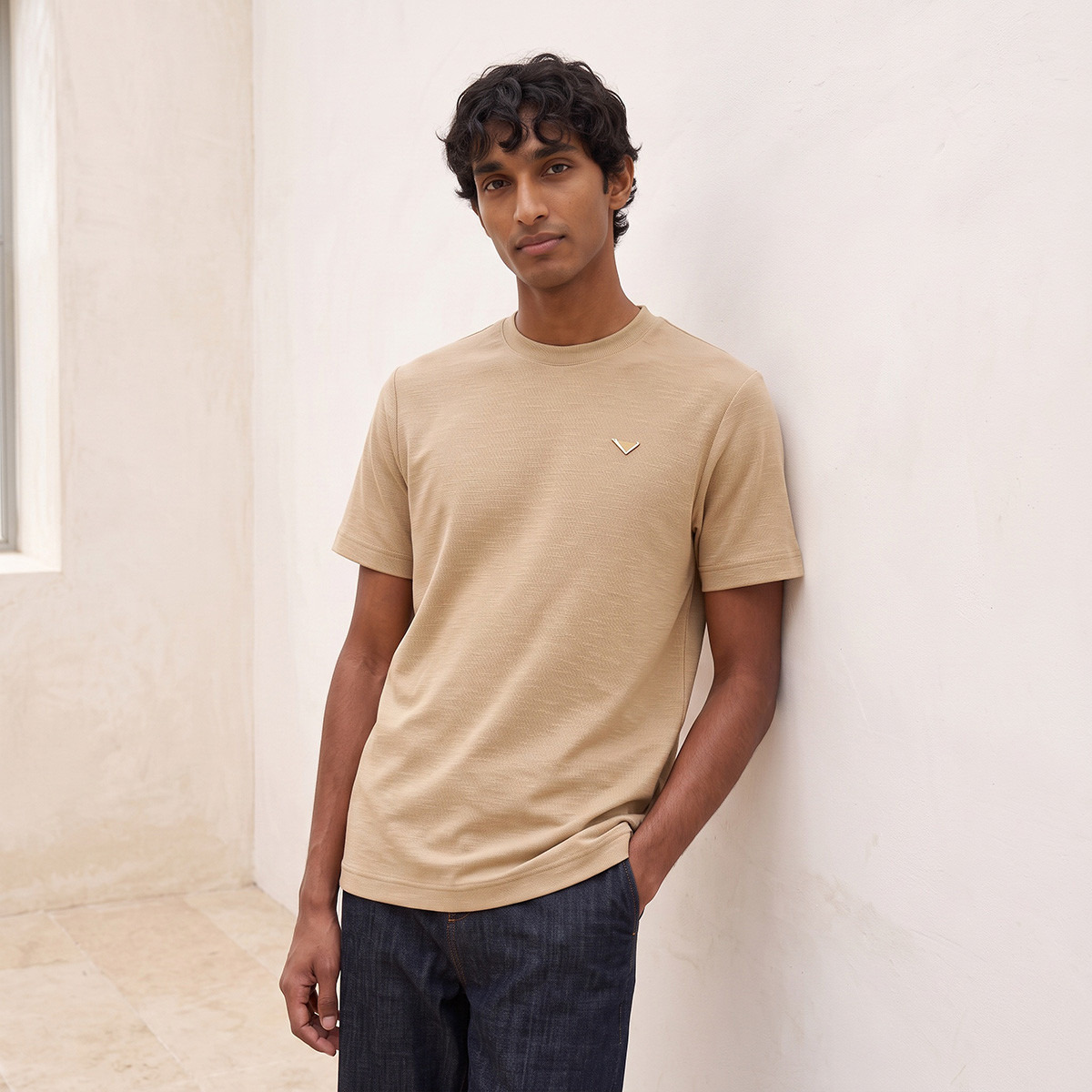 Lee Cooper Regular Fit Crew Neck Textured T-shirt-men-clothing-tshirtsandpolos-tshirts-image-1