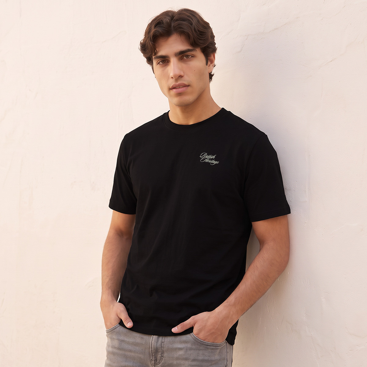 Lee Cooper Regular Fit Cotton Crew Neck T-shirt-men-clothing-tshirtsandpolos-tshirts-image-1