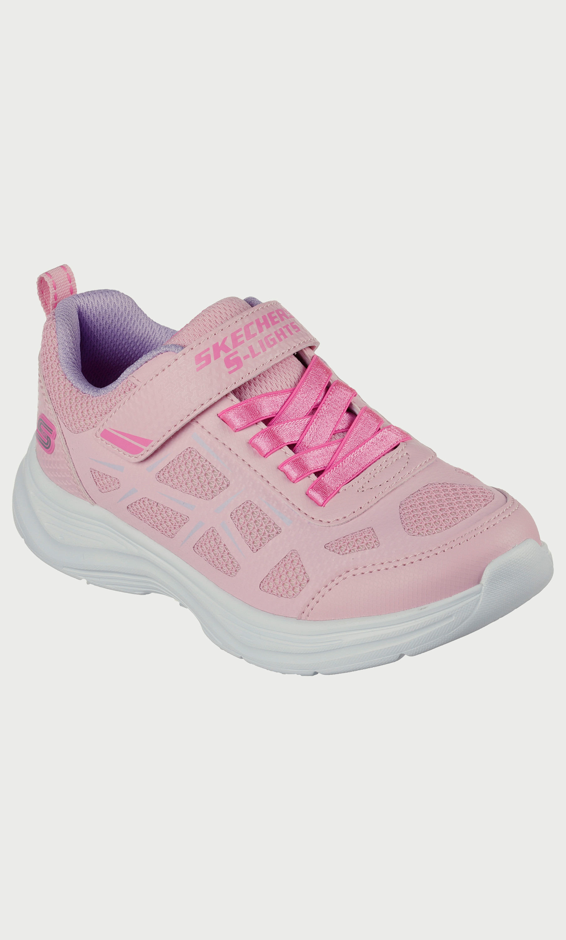 حذاء بمقدمة مستديرة من سكيتشرز بلون أسود للأطفال مع شعار دائري من فيلكرو-girls-shoes-sneakers-image-2