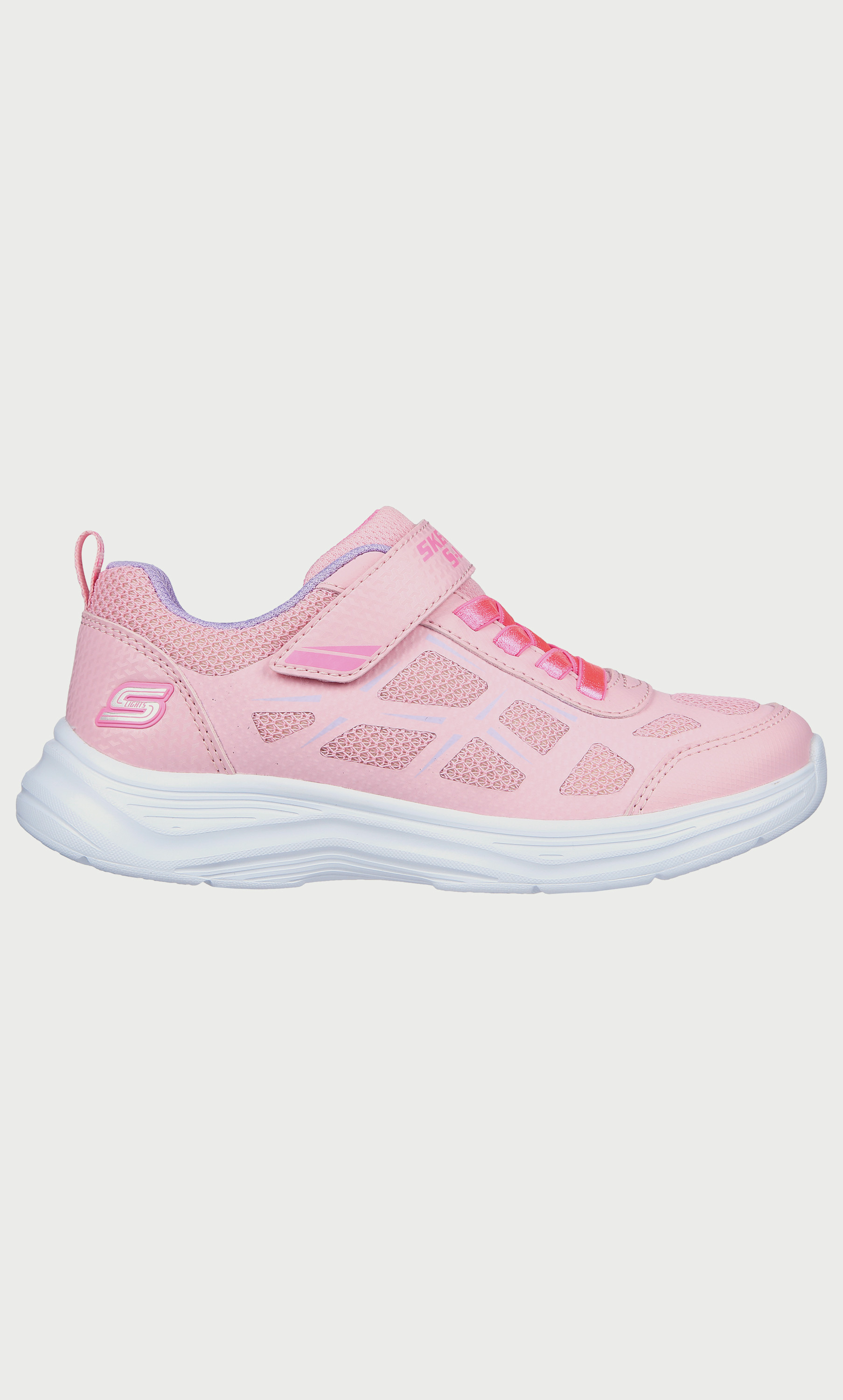 حذاء بمقدمة مستديرة من سكيتشرز بلون أسود للأطفال مع شعار دائري من فيلكرو-girls-shoes-sneakers-image-3