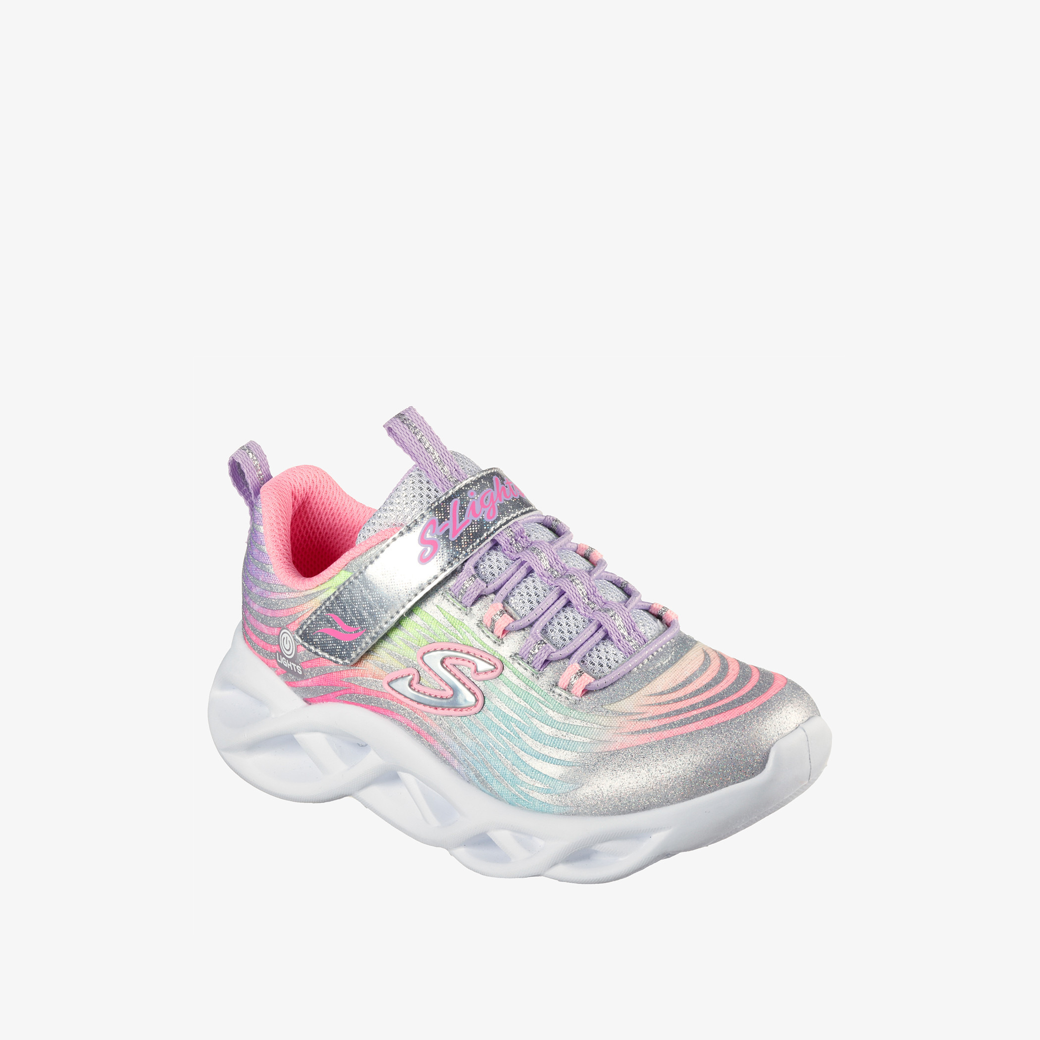 Pink skechers 2024 light up