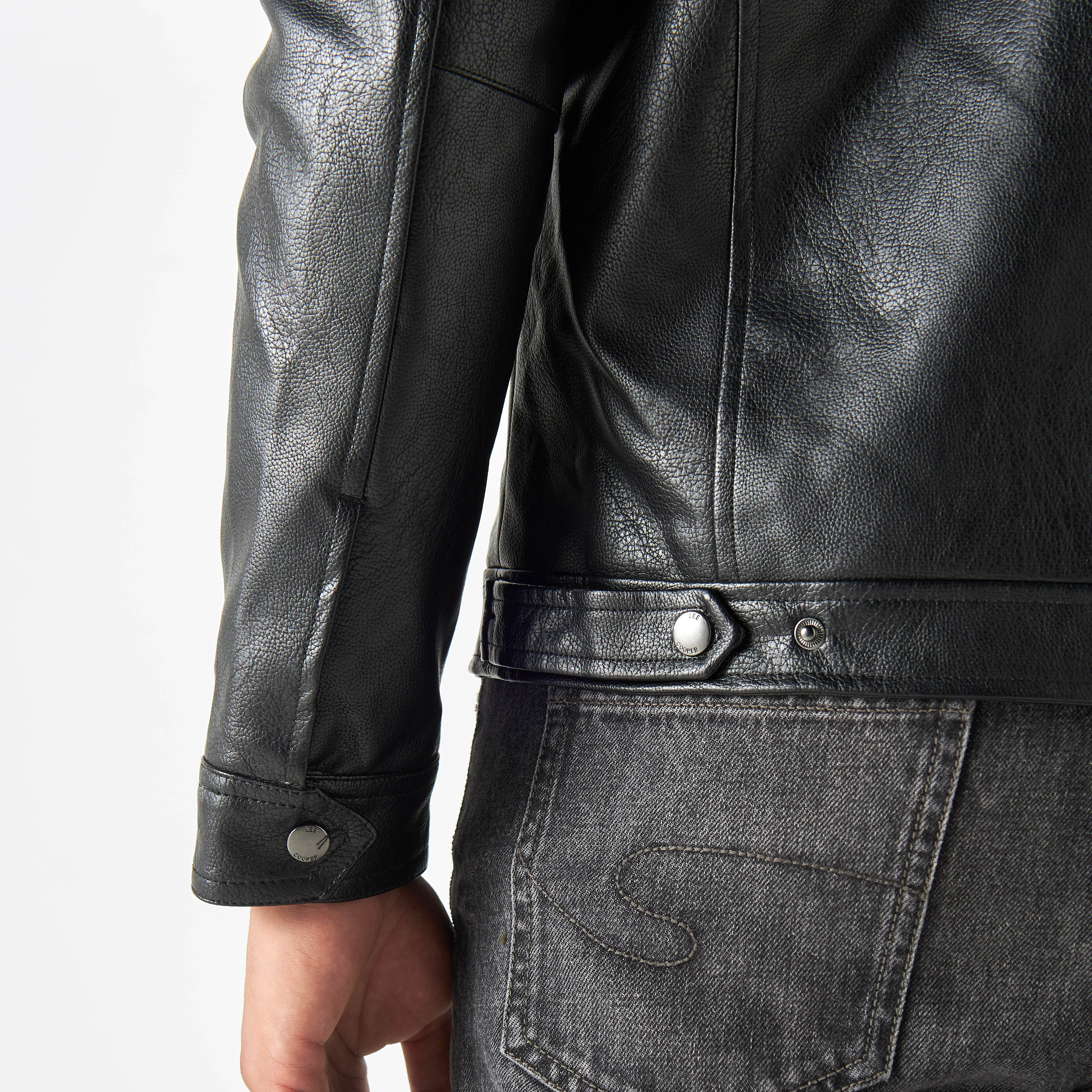 Lee Cooper Zip Through Leather Jacket with Hood and Pockets-men-clothing-jacketsandblazers-jackets-image-5