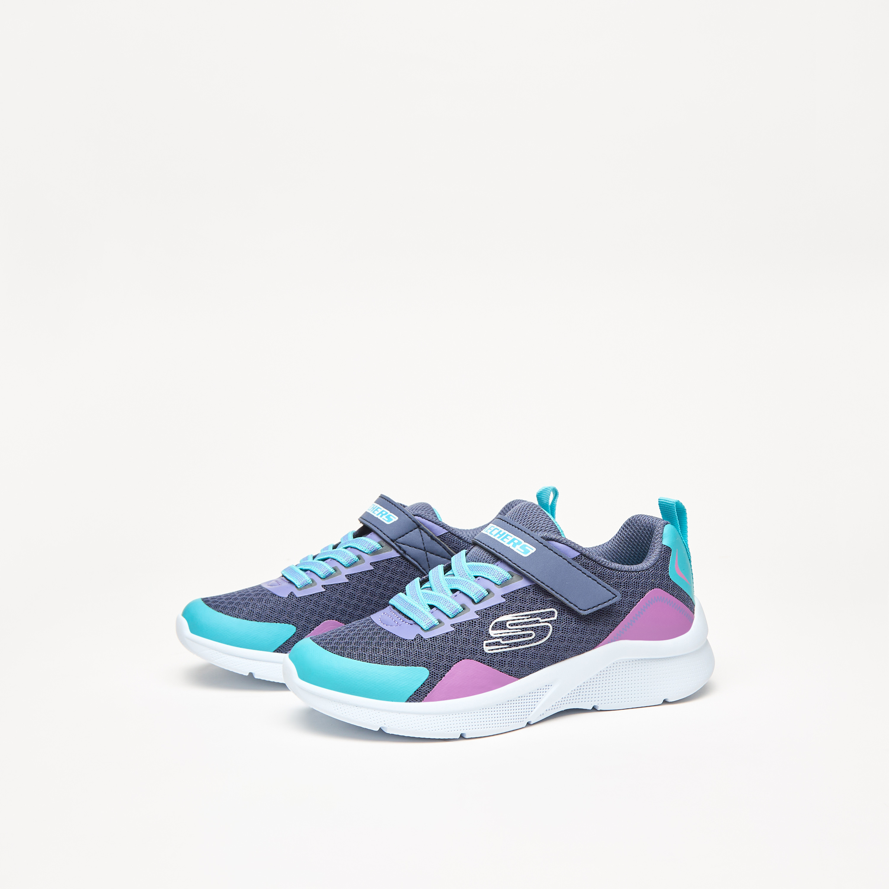 سكيتشرز حذاء رياضي مايكروسكوبيك ميموري فوم كاحل منخفض للبنات 302348L-CCMT | OE-girls-shoes-sneakers-image-2