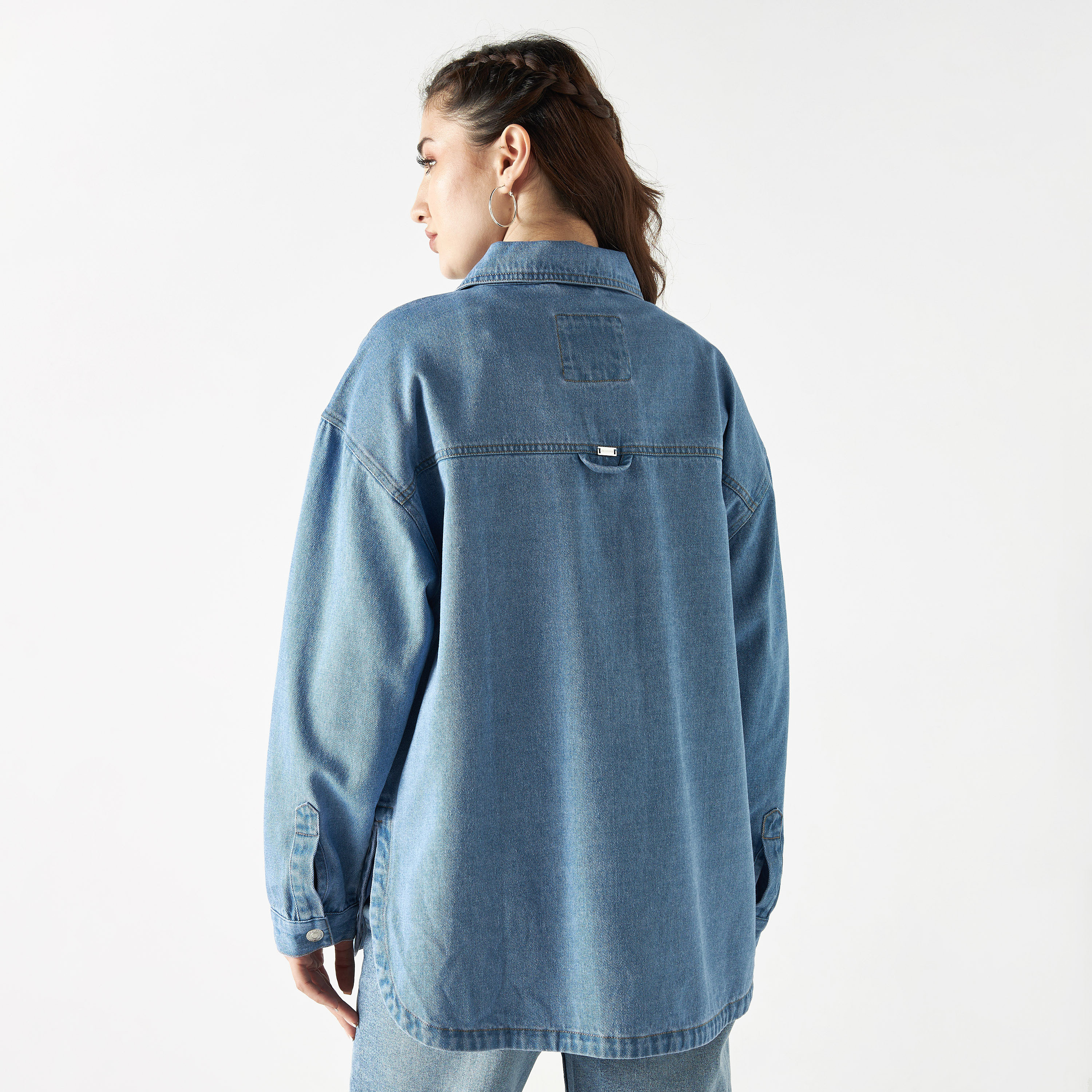 Lee Cooper Denim Shirt with Long Sleeves and Pockets-women-clothing-shirtsandblouses-shirts-image-3