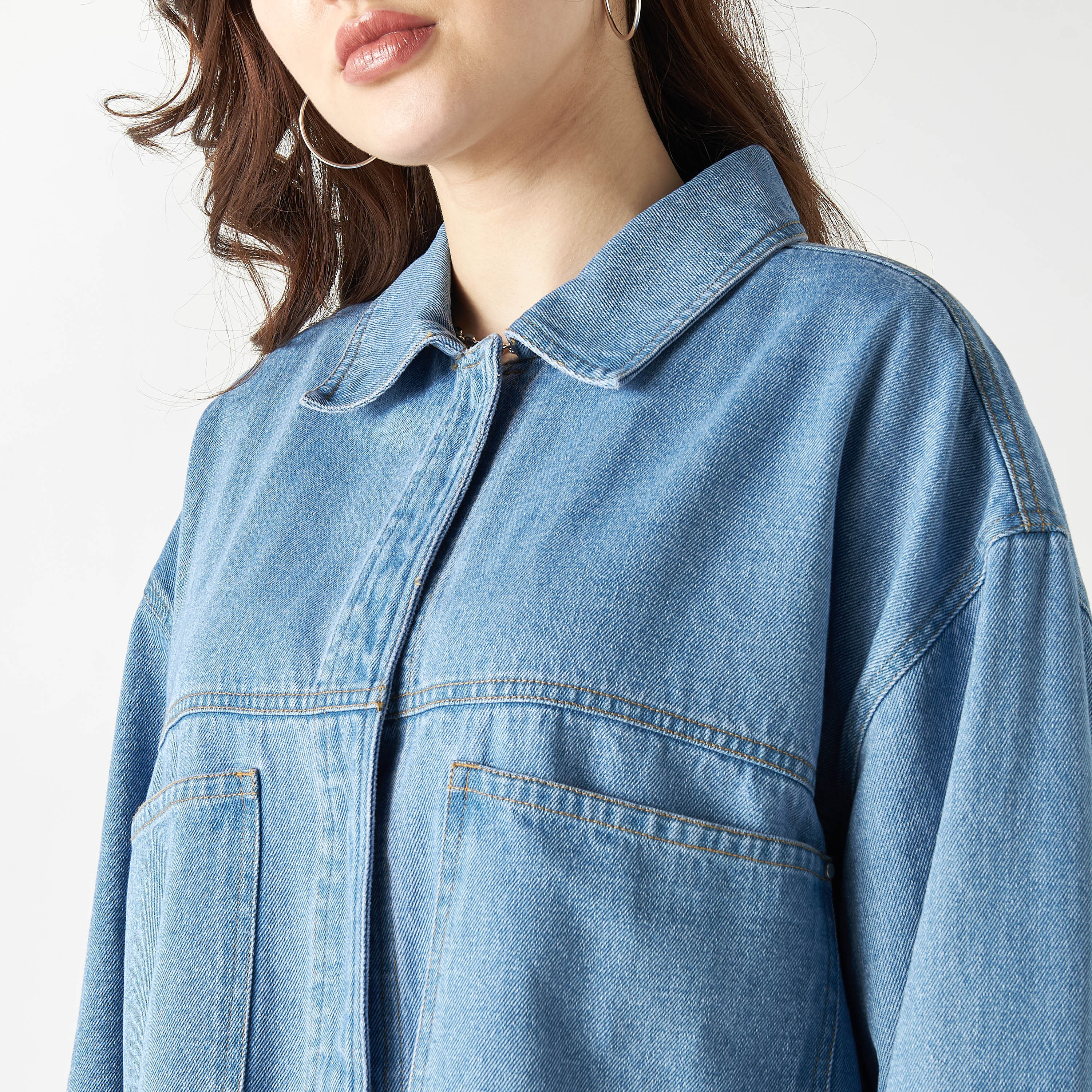 Lee Cooper Denim Shirt with Long Sleeves and Pockets-women-clothing-shirtsandblouses-shirts-image-4