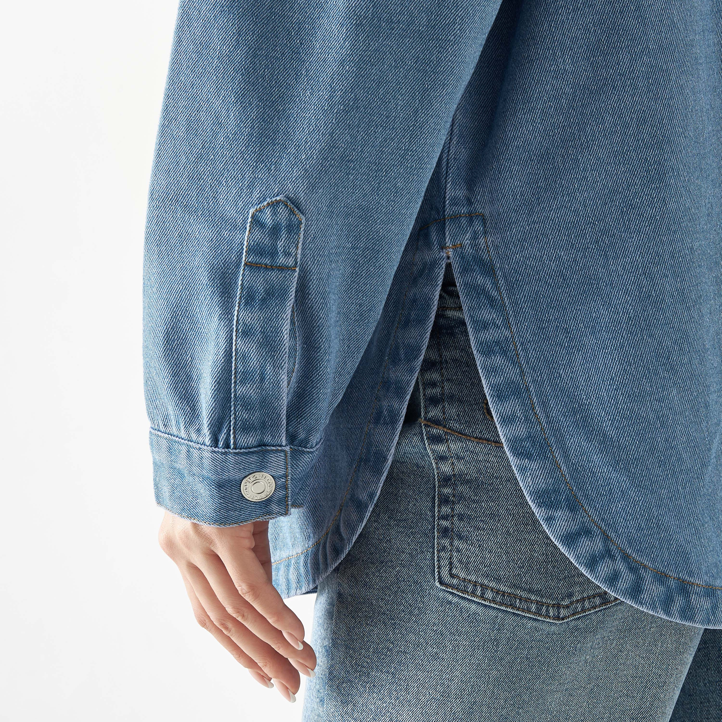 Lee Cooper Denim Shirt with Long Sleeves and Pockets-women-clothing-shirtsandblouses-shirts-image-5