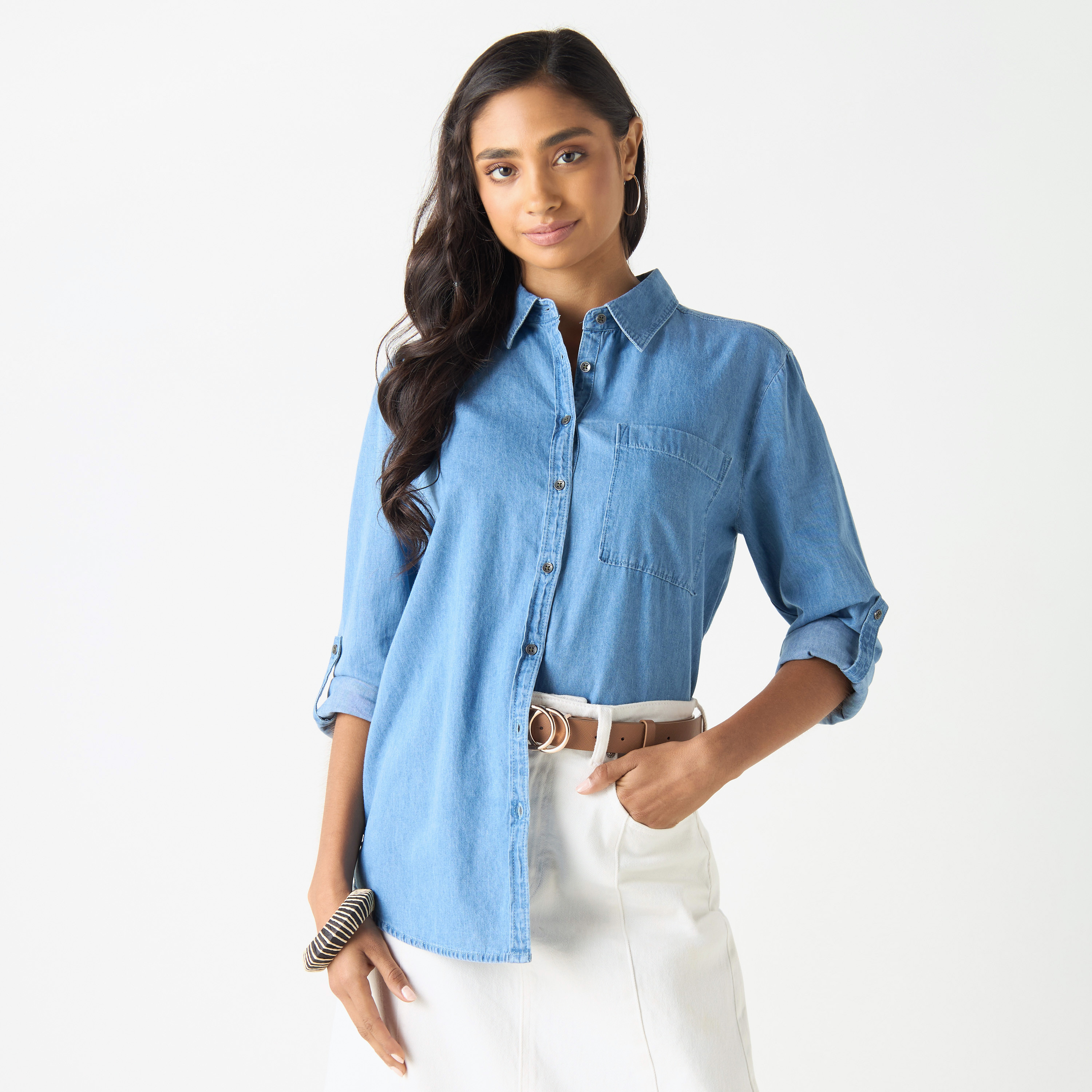 Shop Lee Cooper Shirt with Pocket and Long Sleeves Online | Splash UAE