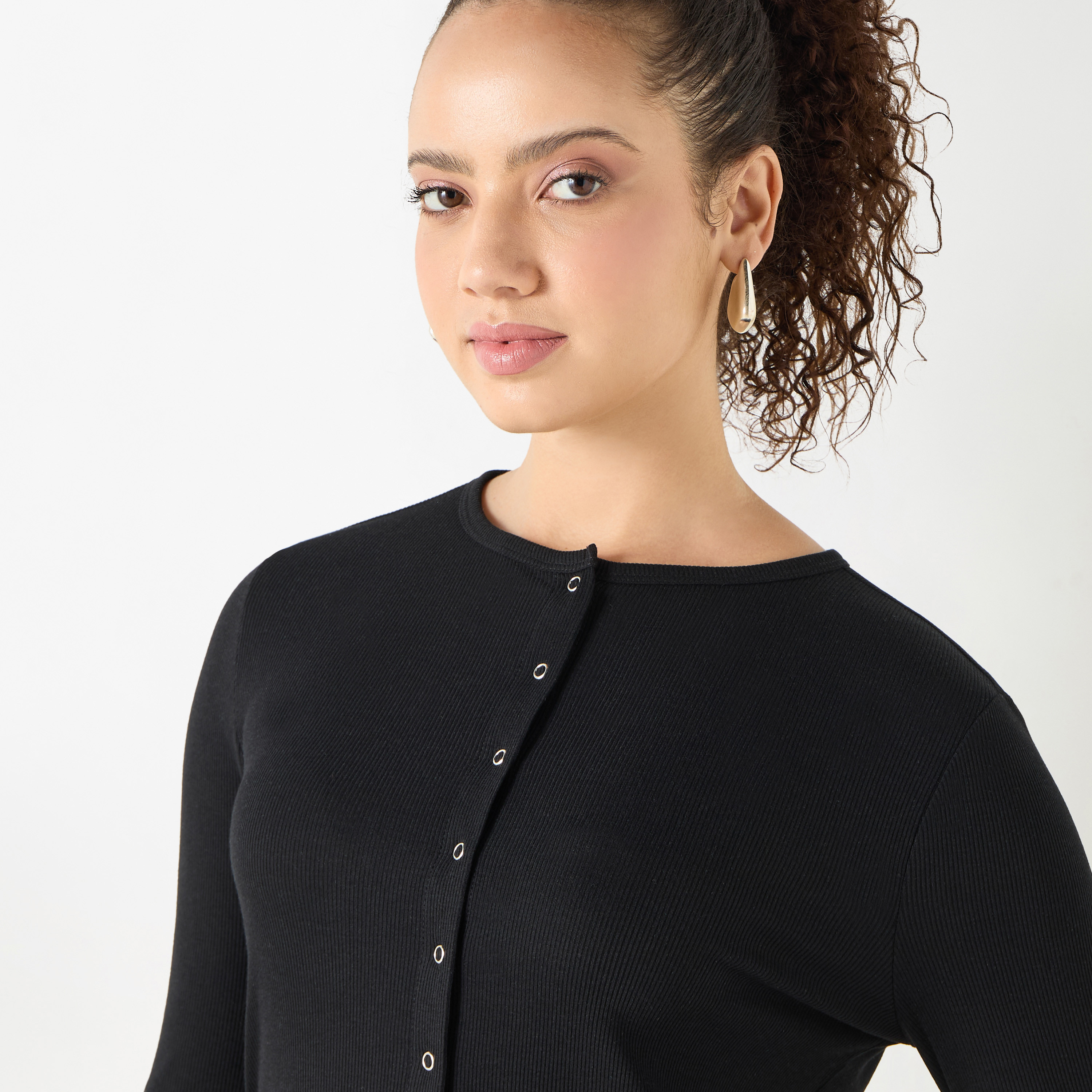 قميص قطن مضلع بأكمام طويلة وإغلاق أزرار-women-clothing-shirtsandblouses-shirts-image-16