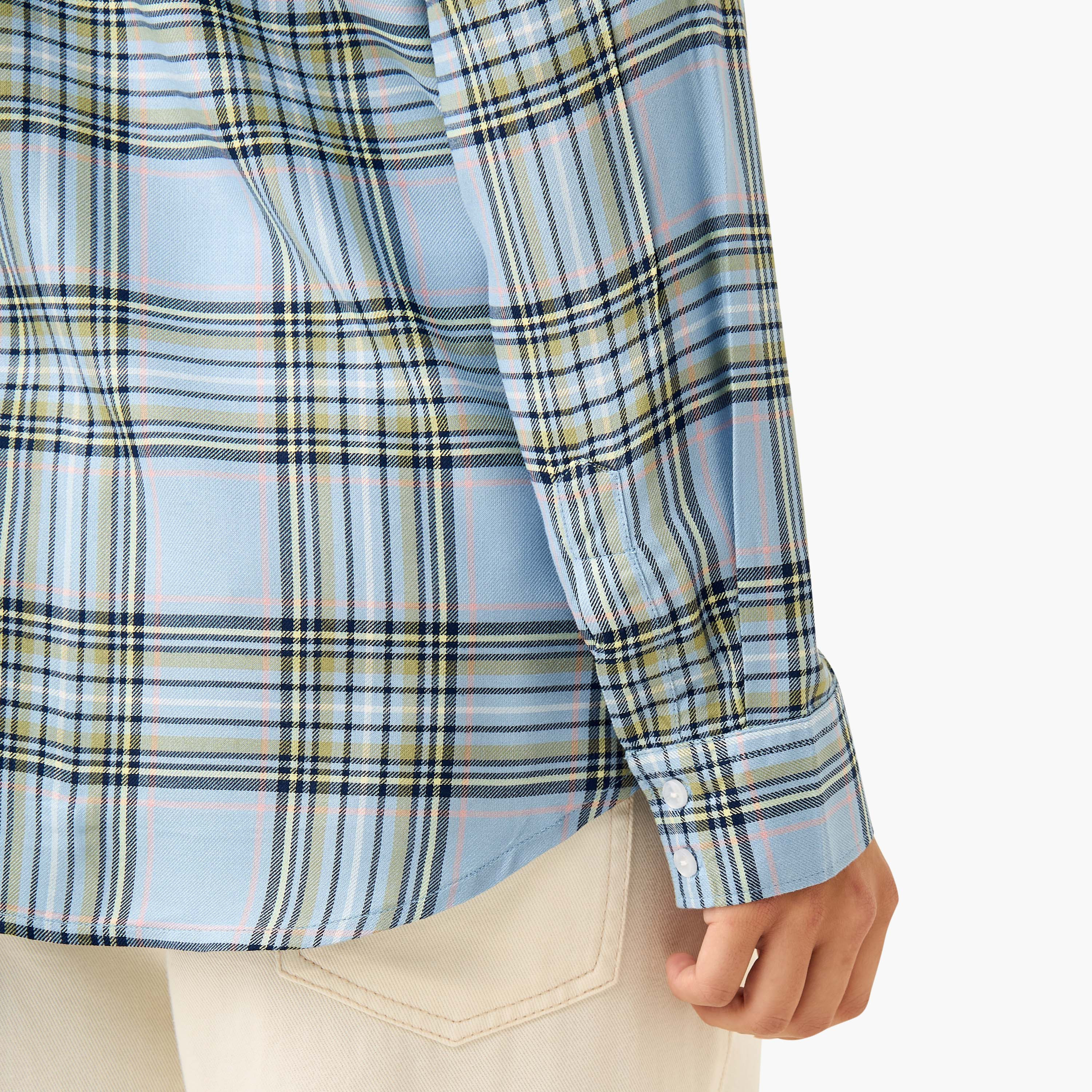 Lee Cooper Regular Fit Checked Collared Shirt with Long Sleeves-women-clothing-shirtsandblouses-shirts-image-9