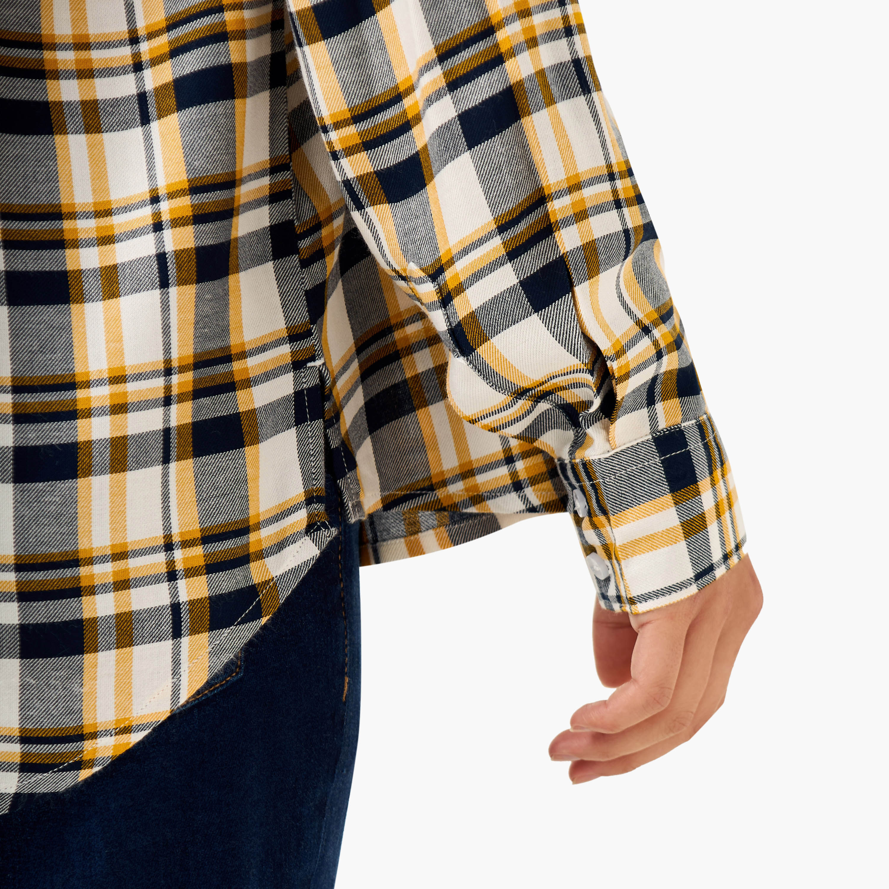 Lee Cooper Regular Fit Checked Collared Shirt with Long Sleeves-women-clothing-shirtsandblouses-shirts-image-5