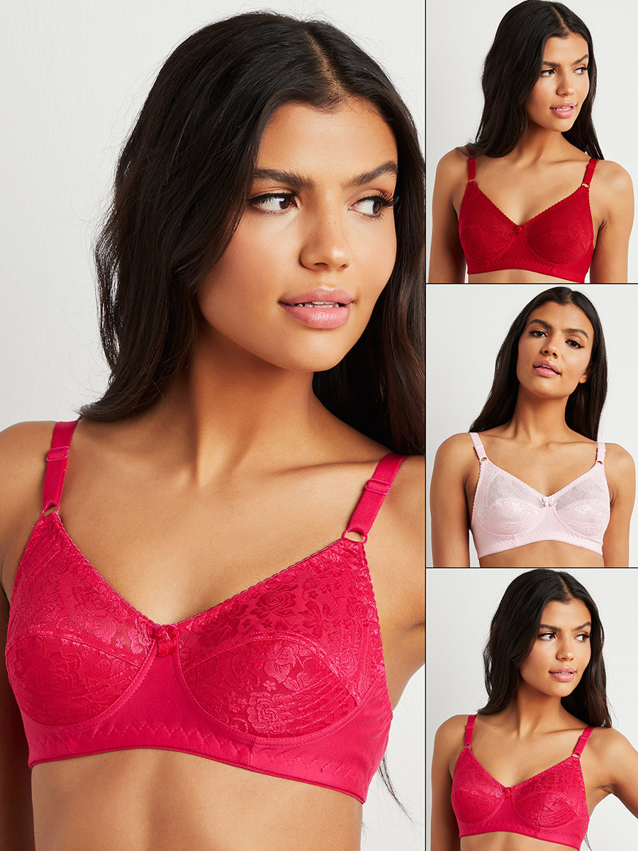 Styli Pack of 3 - Lace Full Cup T-shirt Bra-women-clothing-lingerie-bras-image-1