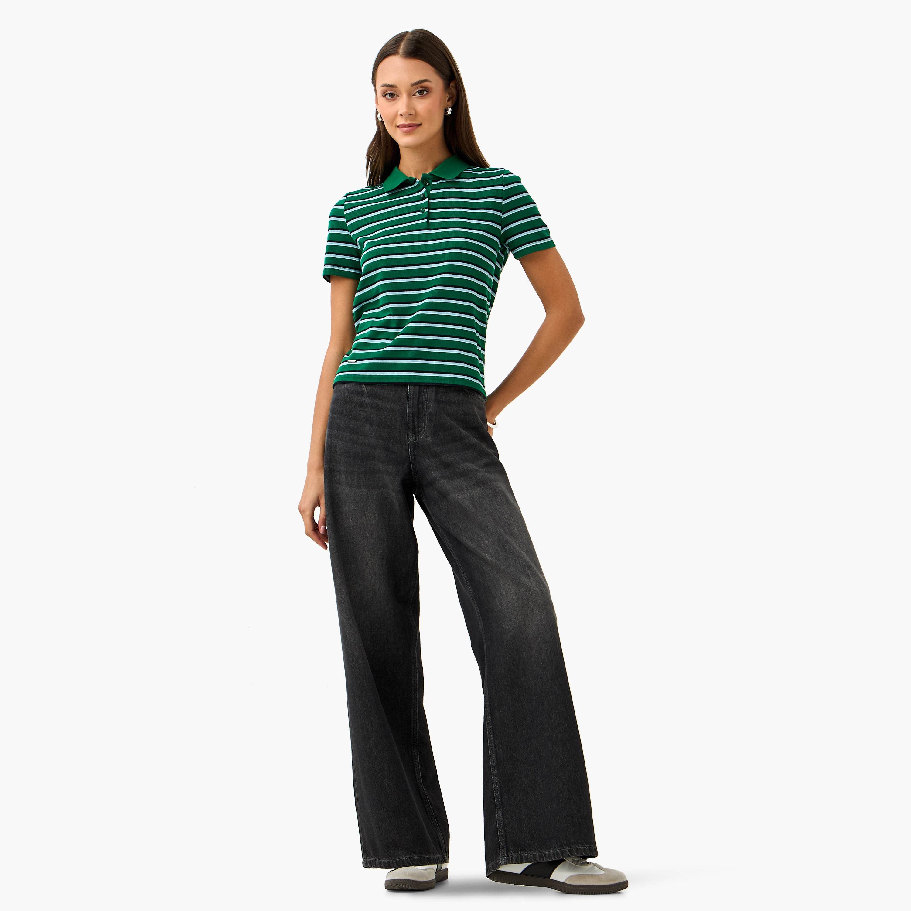 Lee Cooper Striped Polo Cotton T-shirt-women-clothing-tshirts-image-2