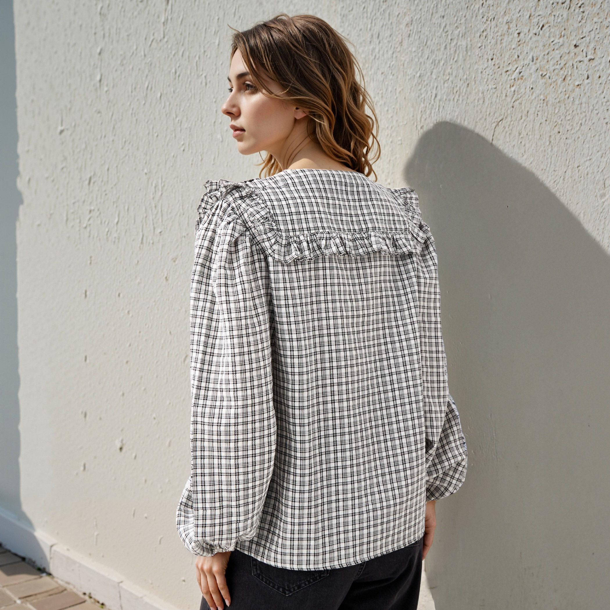 Lee Cooper Checked and Embellished Top-women-clothing-shirtsandblouses-blouses-image-3